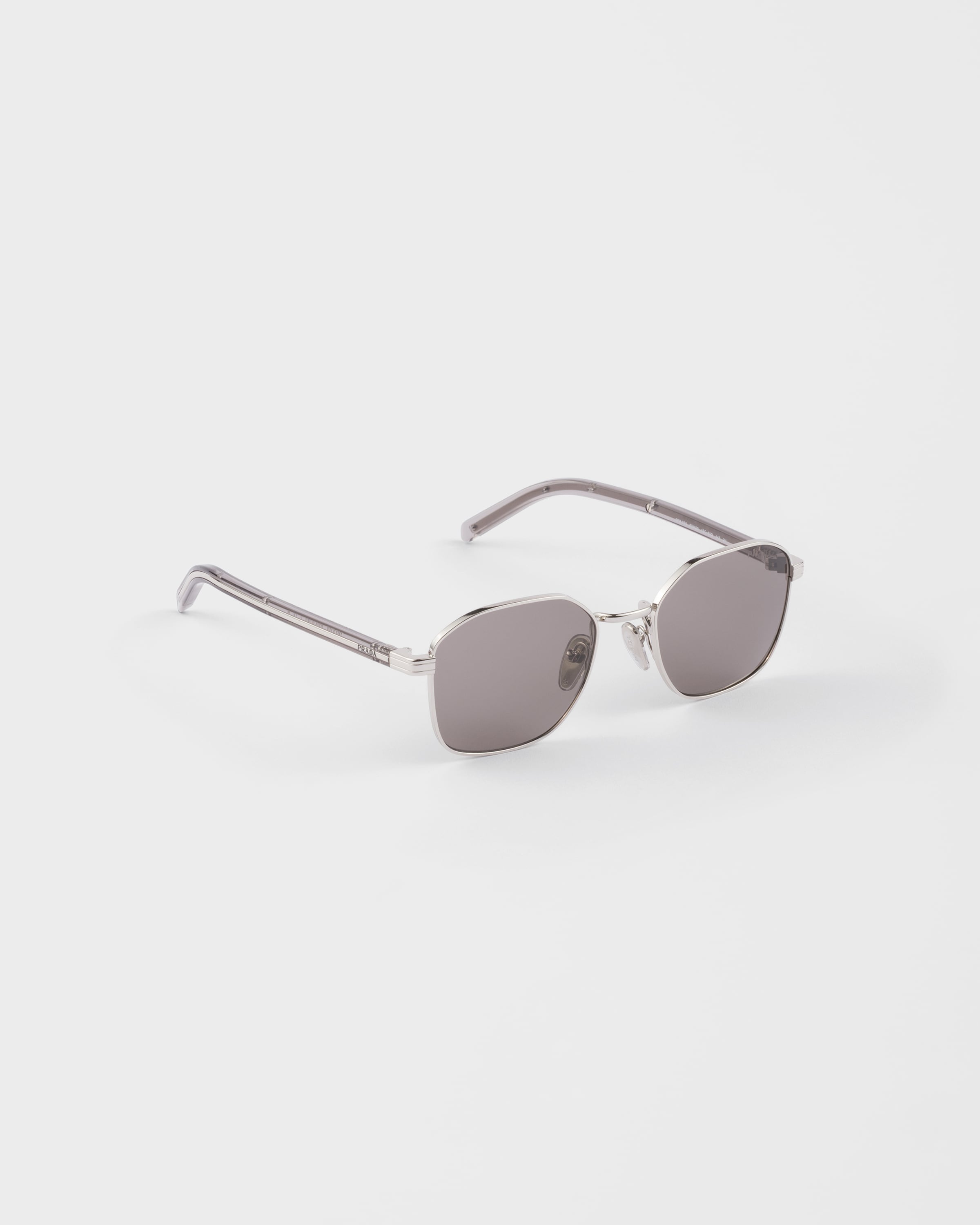 Prada Sunglasses With The Iconic Metal Plaque In Gray