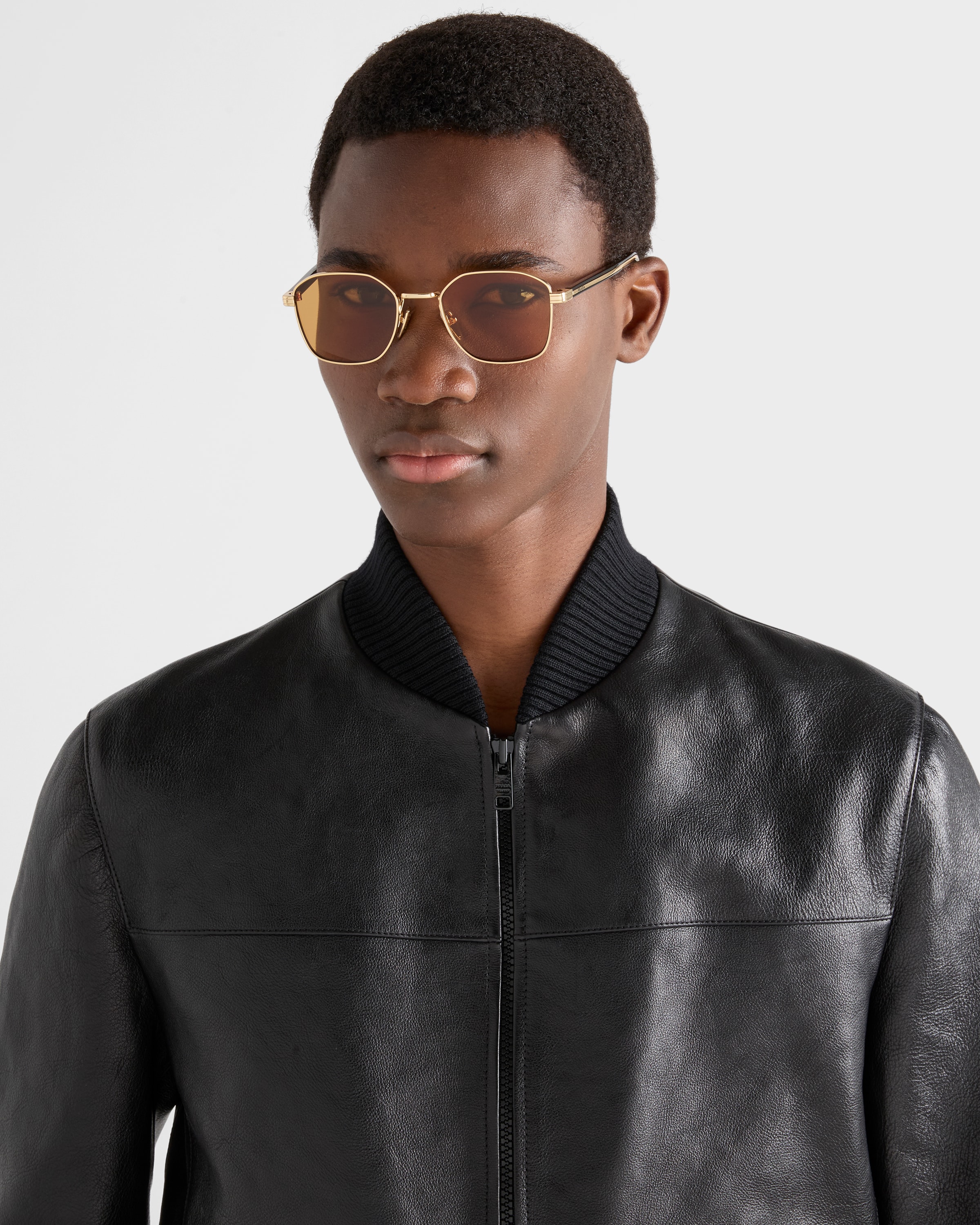Prada Sunglasses With The Iconic Metal Plaque In Yellow