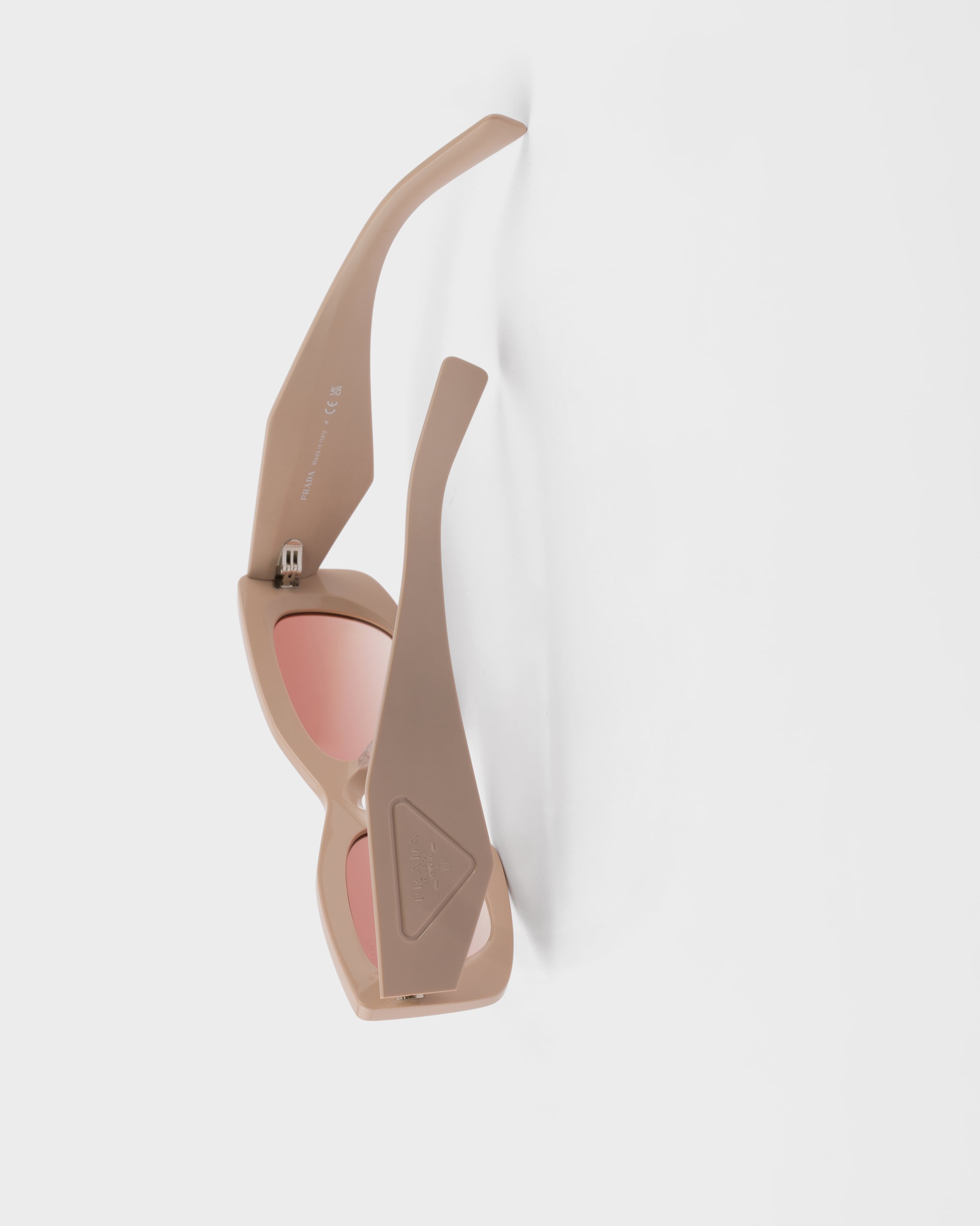 Gradient Powder Pink Lenses Sunglasses With Triangle Logo | PRADA