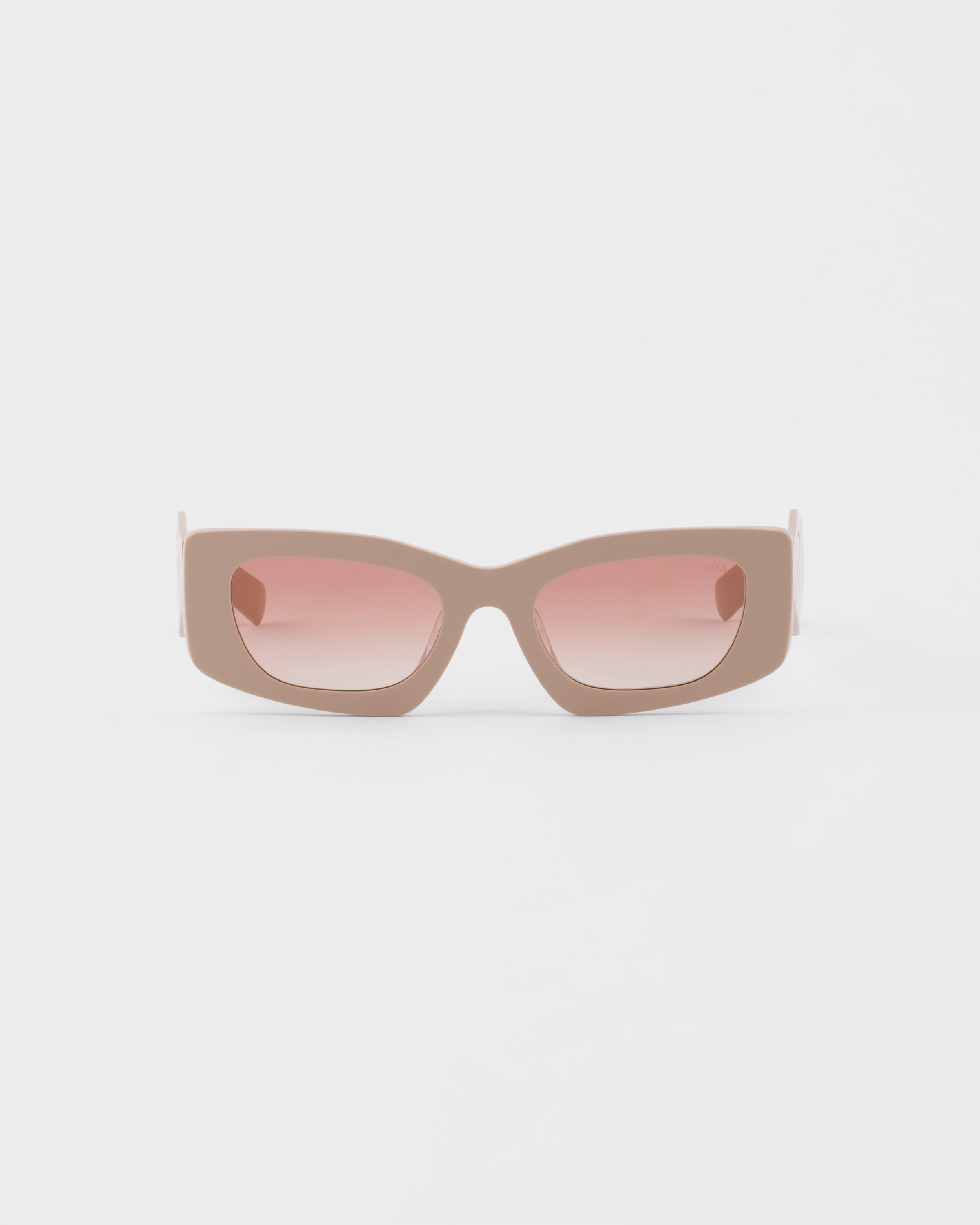 Prada Gafas De Sol Con Logo Triangular, Mujer, Lentes Con Degradado Rosa Empolvado