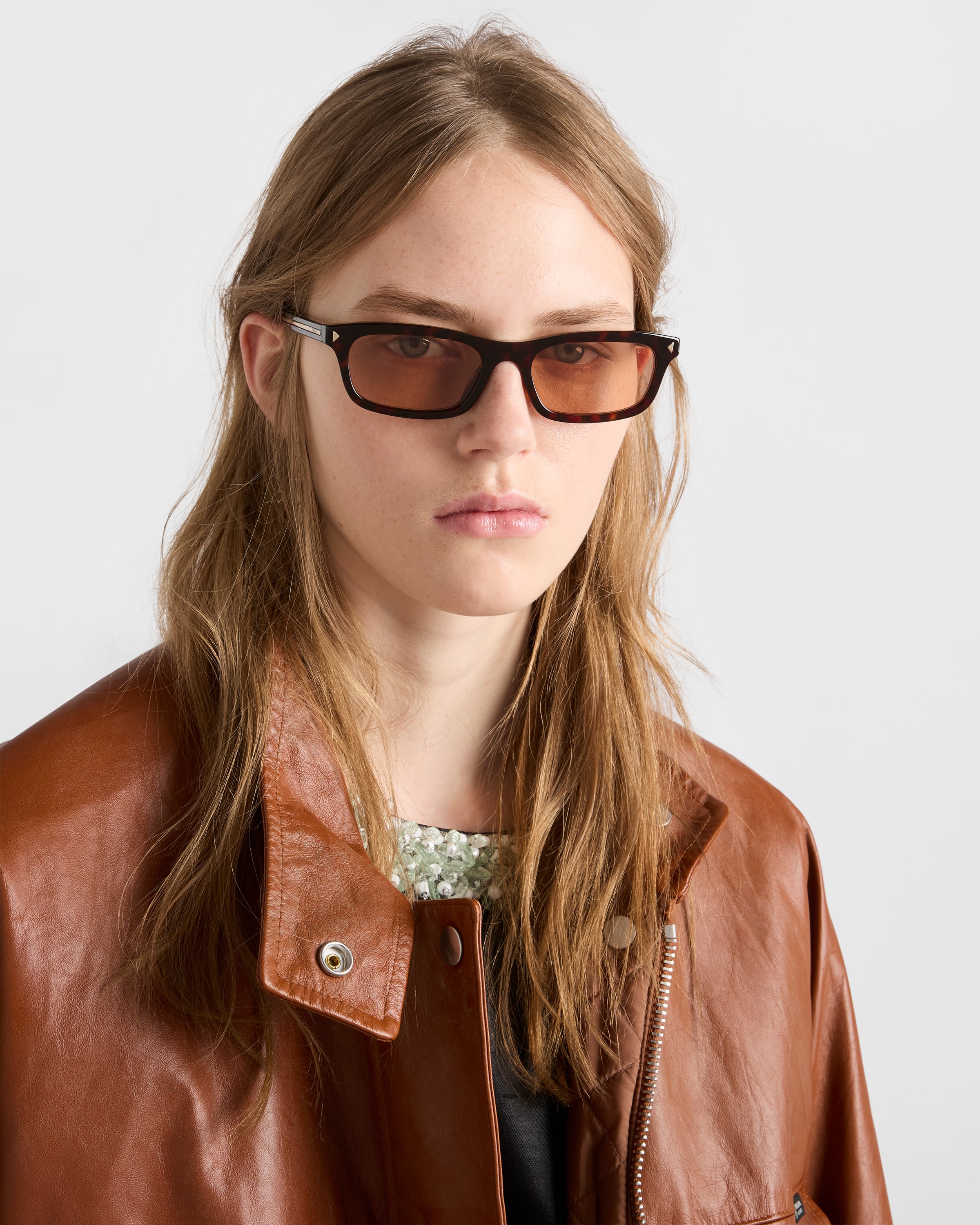 Crystal Lenses Sunglasses With The Iconic Metal Plaque | PRADA