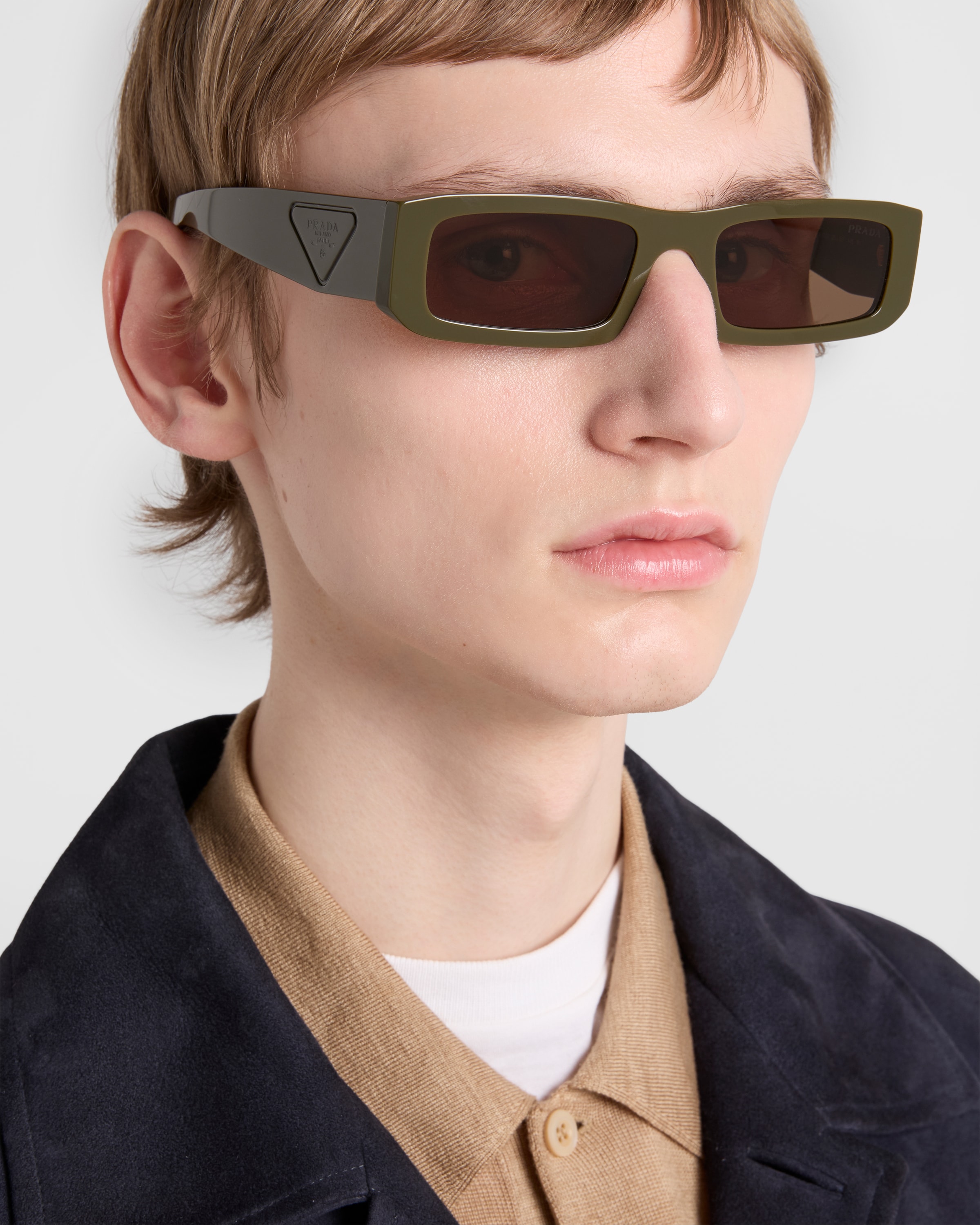Lenses Color Earth Sunglasses with triangle logo | PRADA - Singapore