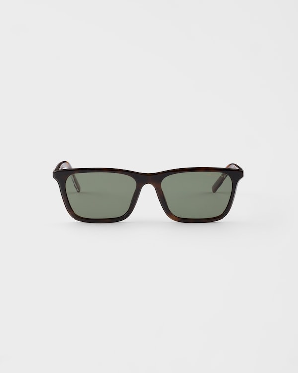 Prada sunglasses with the iconic metal plaque - Polarized bottle green lenses Prada sunglasses with the iconic metal plaque - Polarized bottle green lenses