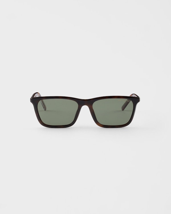 Prada sunglasses with the iconic metal plaque - Polarized bottle green lenses Prada sunglasses with the iconic metal plaque - Polarized bottle green lenses