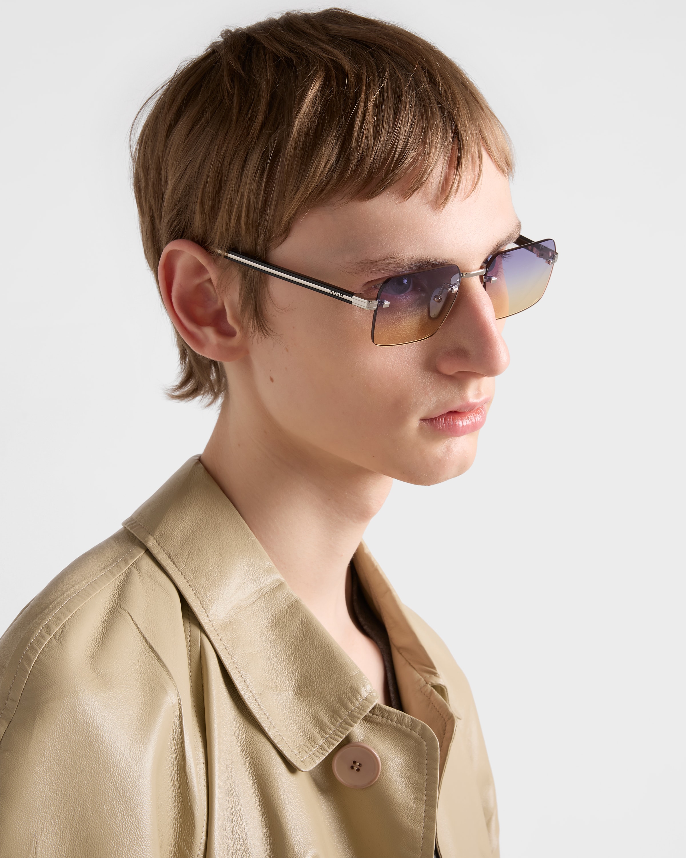 Shaded Iris Lenses Sunglasses With The Iconic Metal Plaque | PRADA