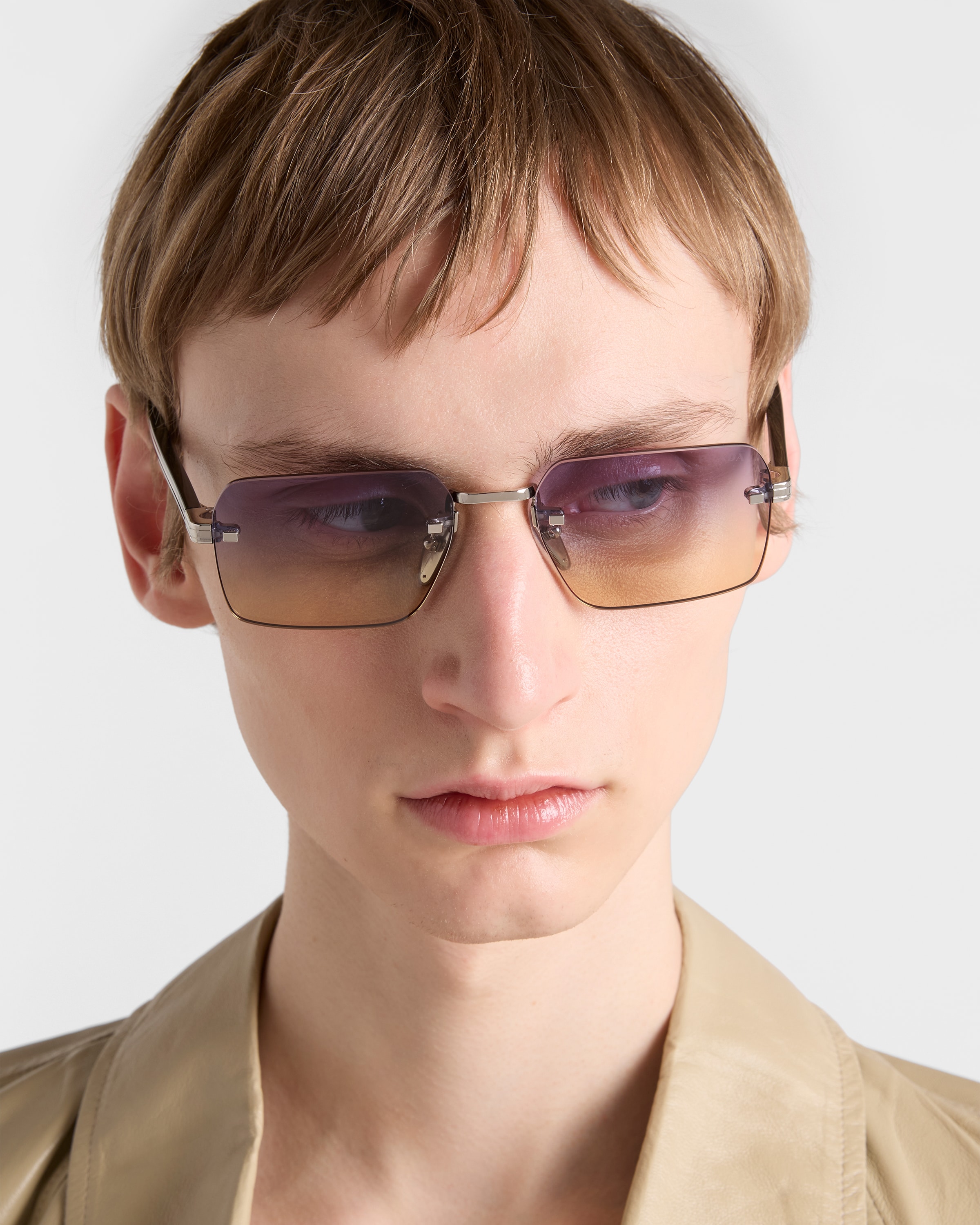 Shaded Iris Lenses Sunglasses With The Iconic Metal Plaque | PRADA