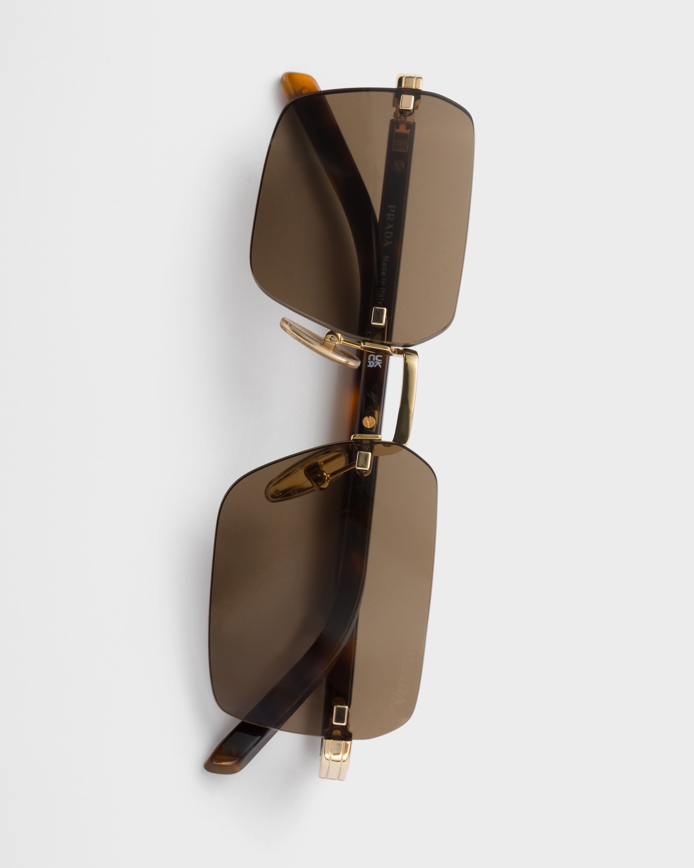 Lenses Color Earth Sunglasses With The Iconic Metal Plaque | PRADA