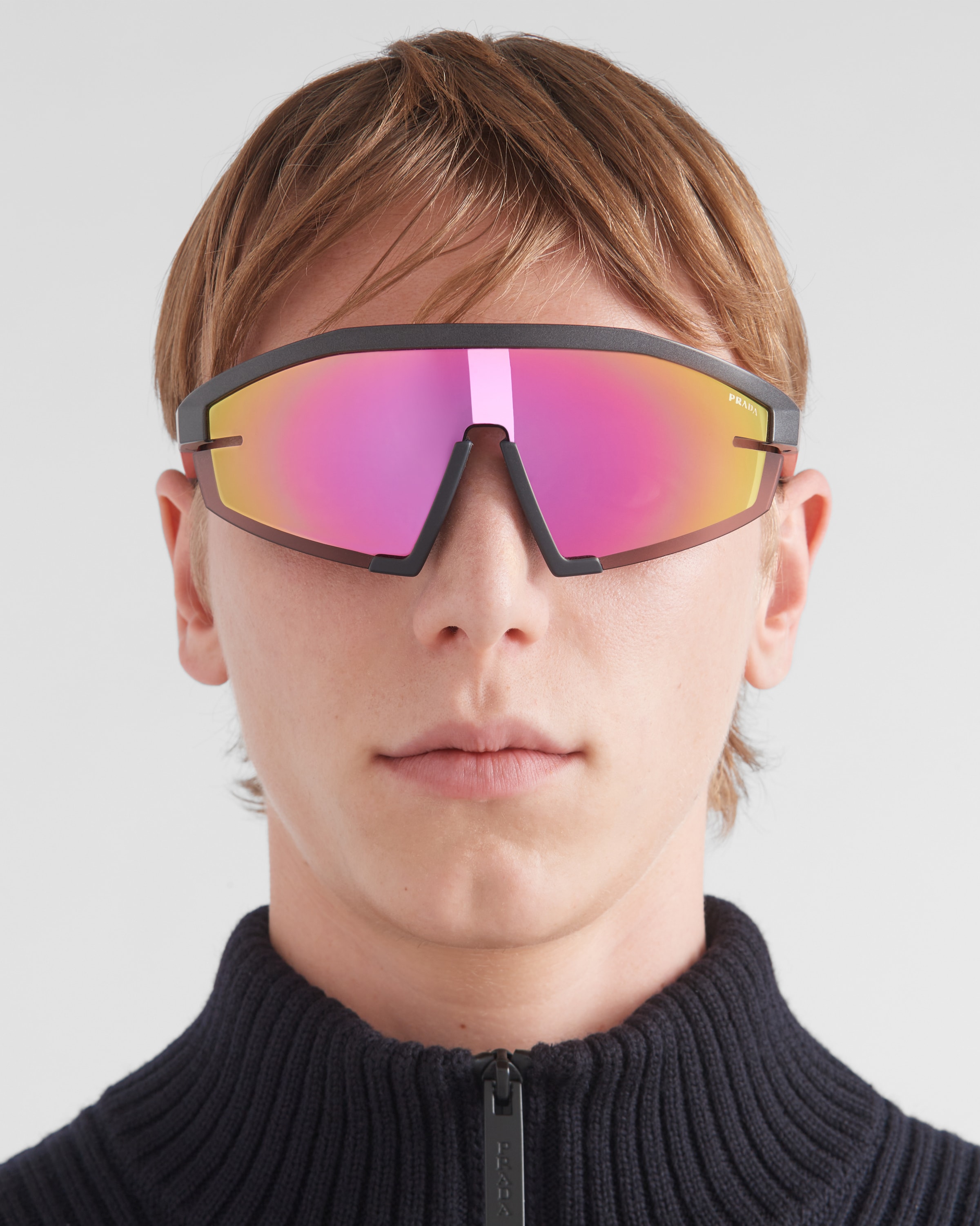 Multicolored Fluo Pink Lenses Prada Linea Rossa Impavid Sunglasses PRADA