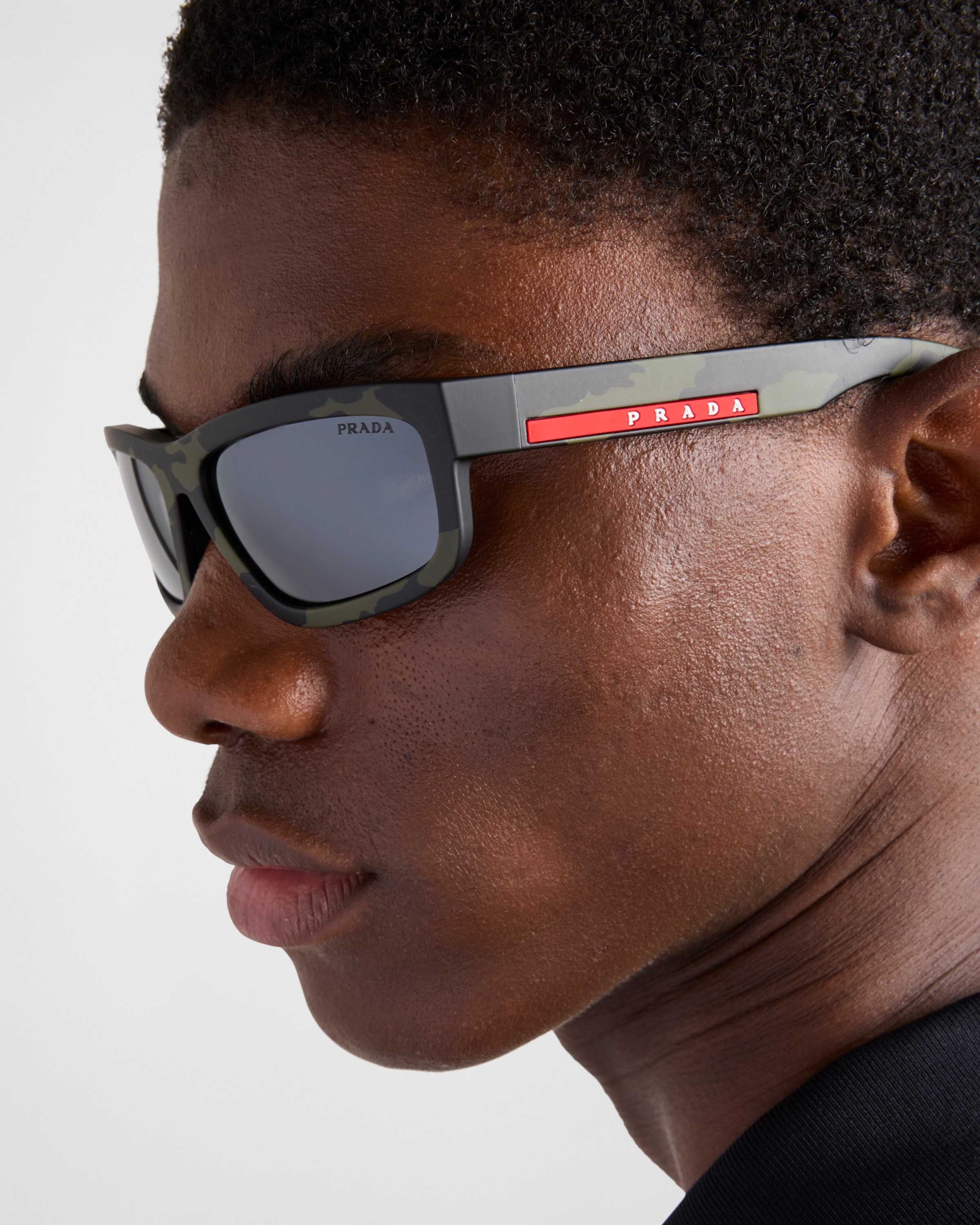 Mirrored Black Lenses Prada Linea Rossa Sunglasses PRADA