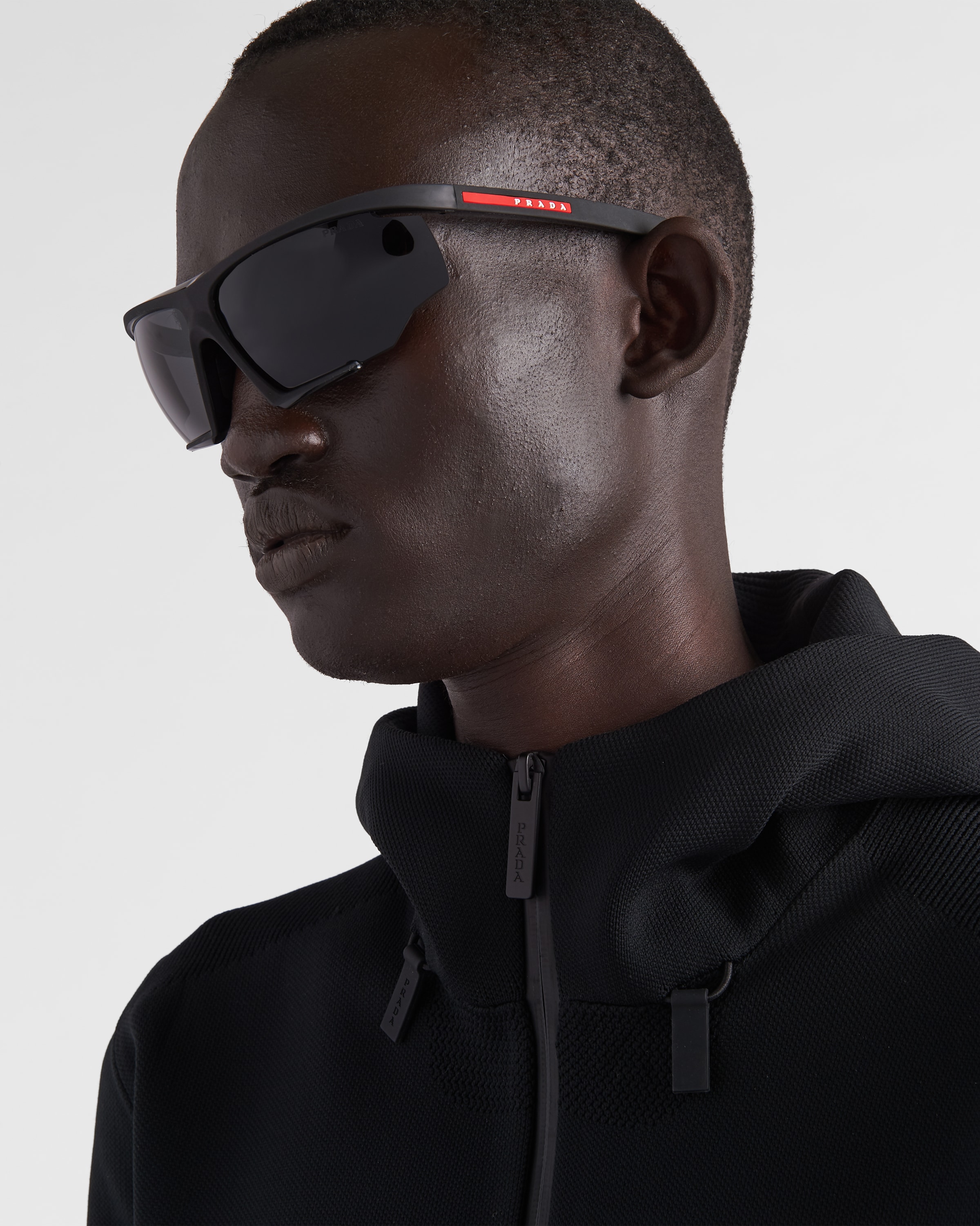 Prada linea shop rossa sunglasses black