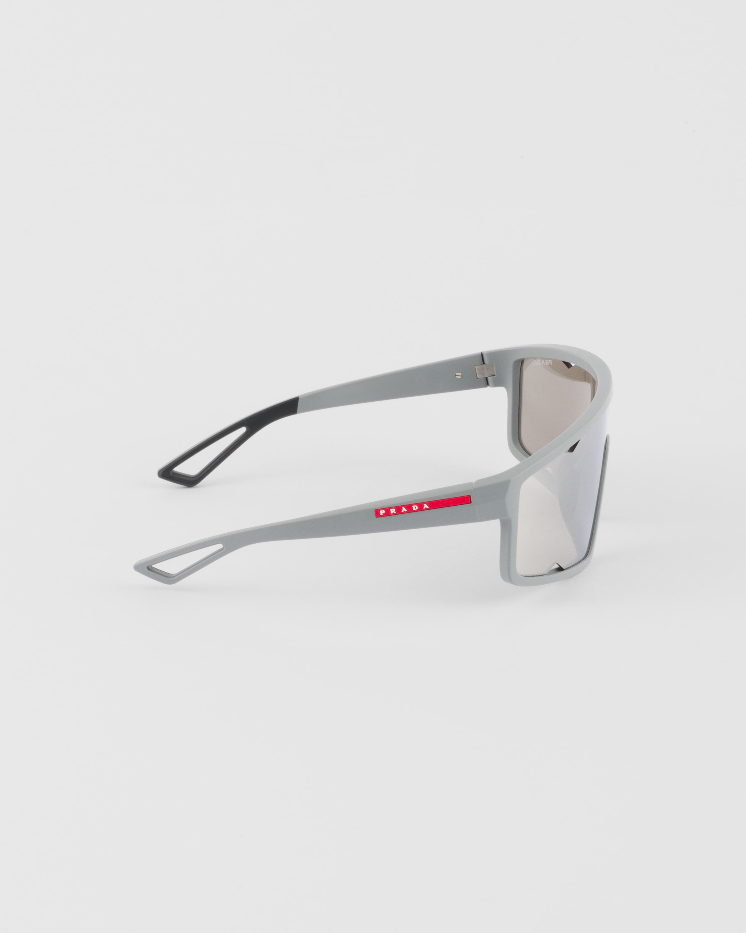 Prada Linea Rossa Active Sunglasses In Silver Chromed Lenses