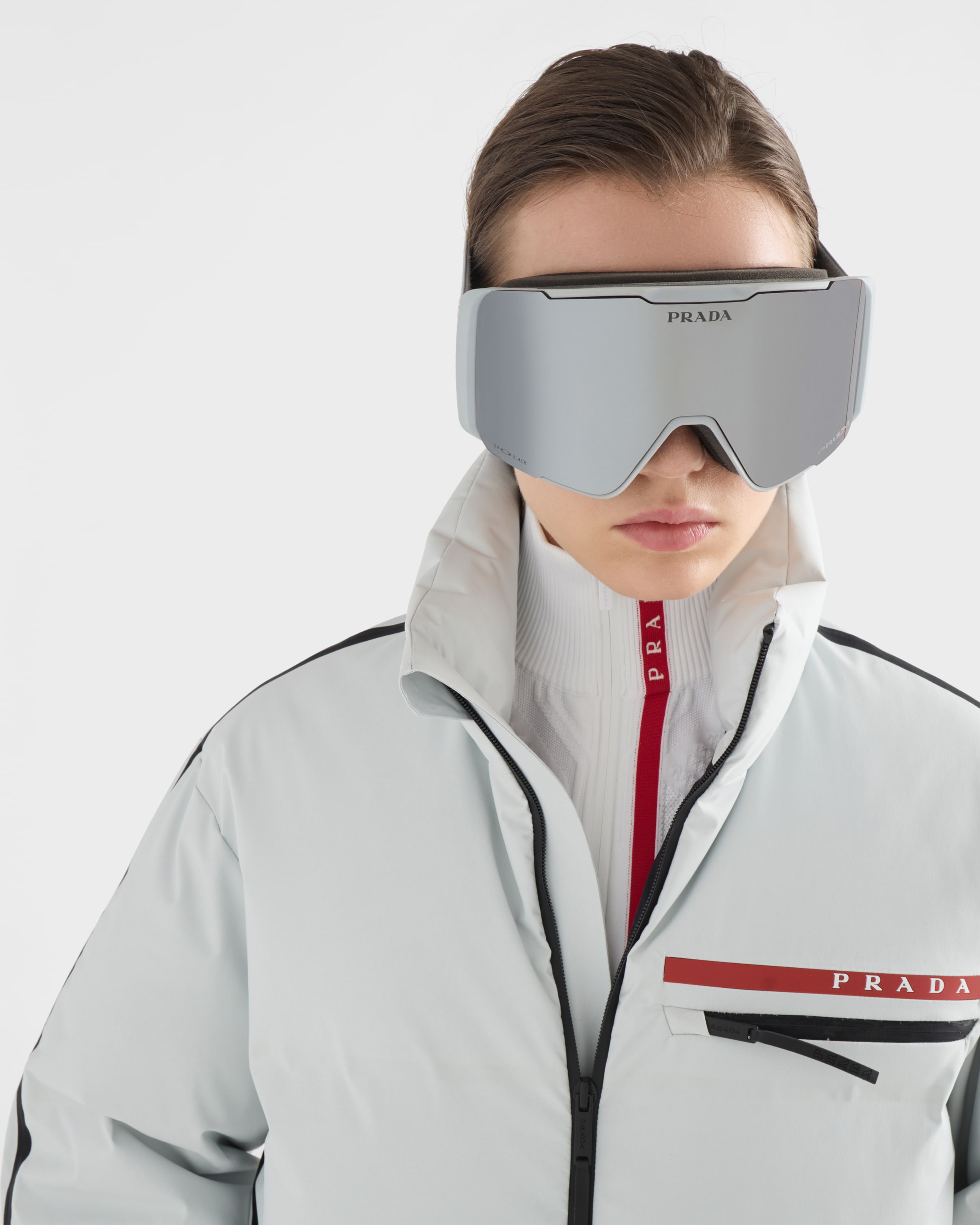 Black/Iced Lenses Prada Linea Rossa by Oakley snow goggle with