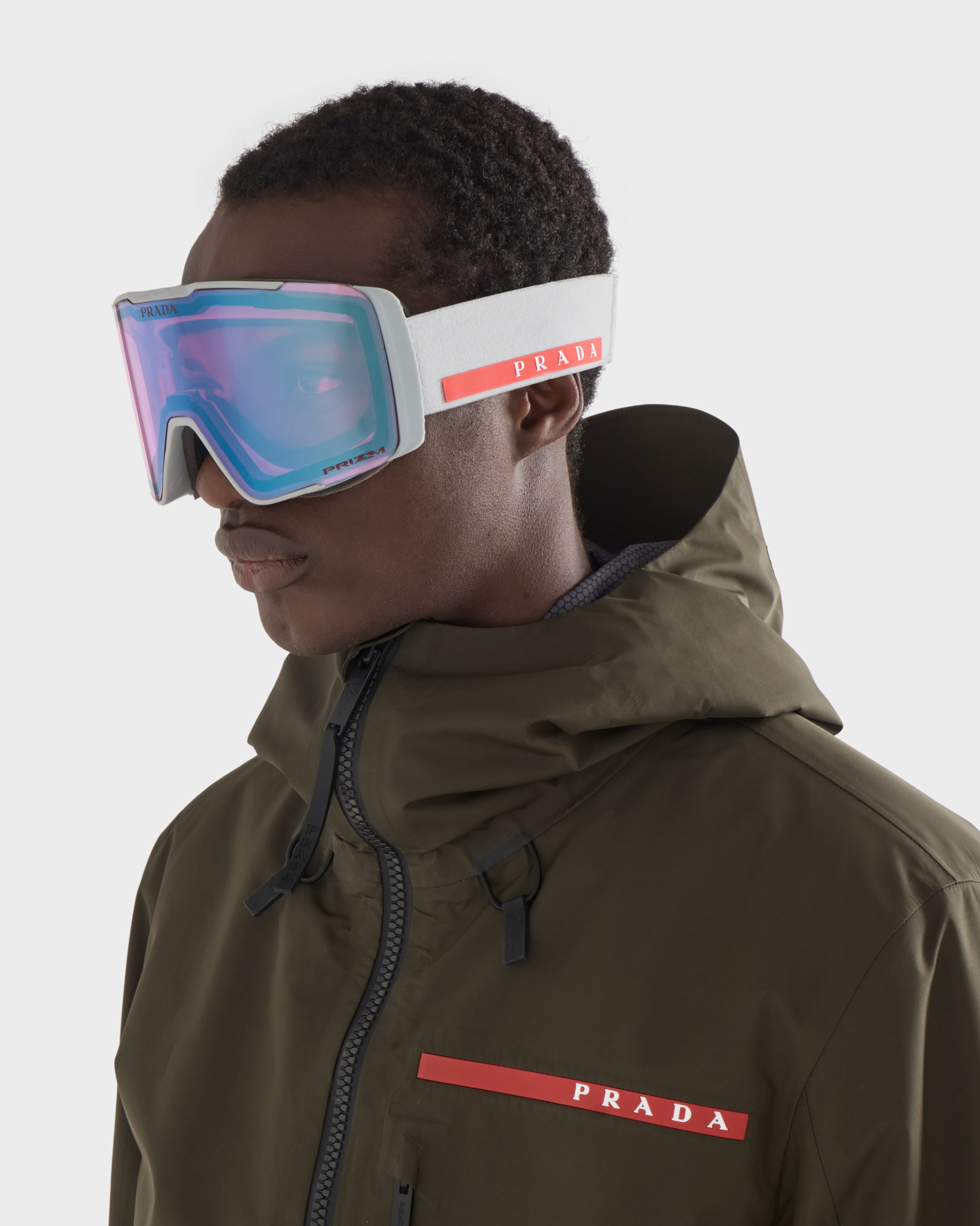 Black/Iced Lenses Prada Linea Rossa by Oakley snow goggle with