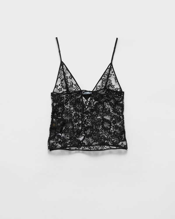 Black Lace Top | PRADA