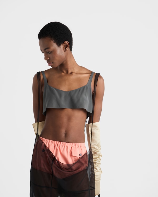 Crepe de chine top - Iron Gray Crepe de chine top - Iron Gray