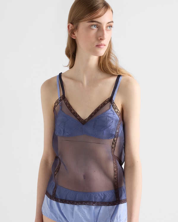Organza intarsia top - Navy Organza intarsia top - Navy