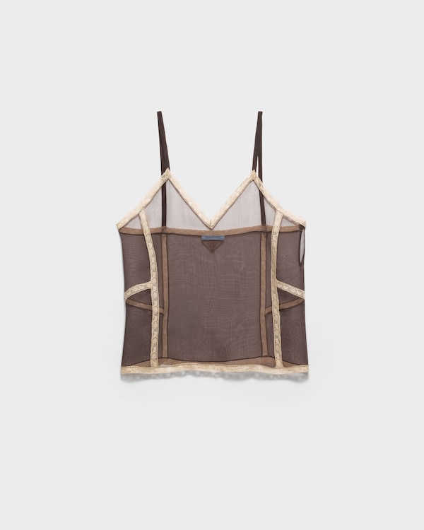 Organza intarsia top - Cocoa Brown Organza intarsia top - Cocoa Brown