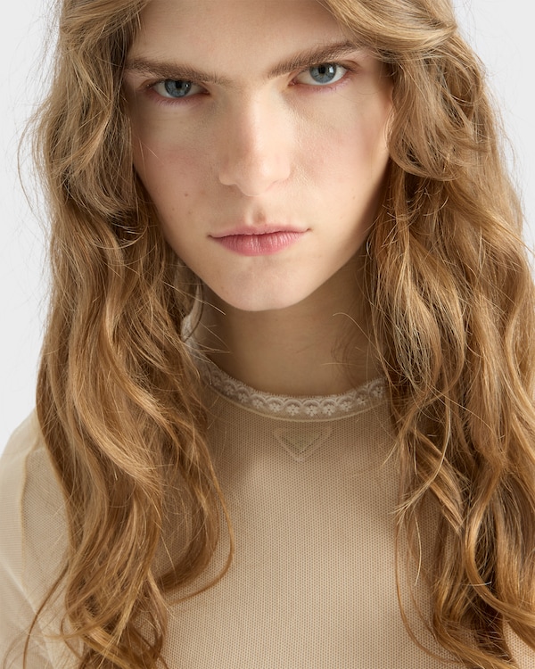 Cotton tulle T-shirt - Natural Cotton tulle T-shirt - Natural