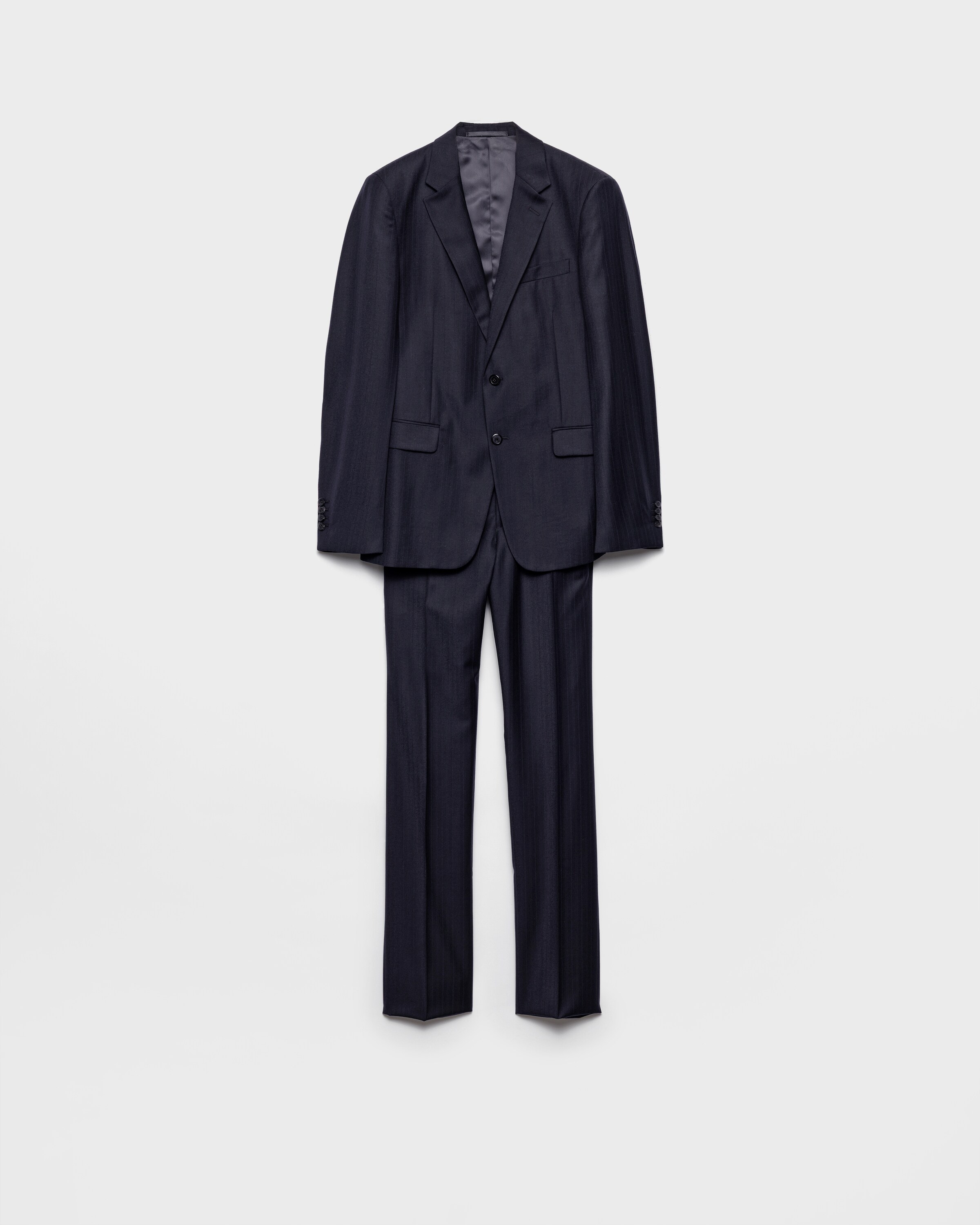 Prada Single-breasted Cashmere And Wool Suit, Man, Navy, Size 52R
