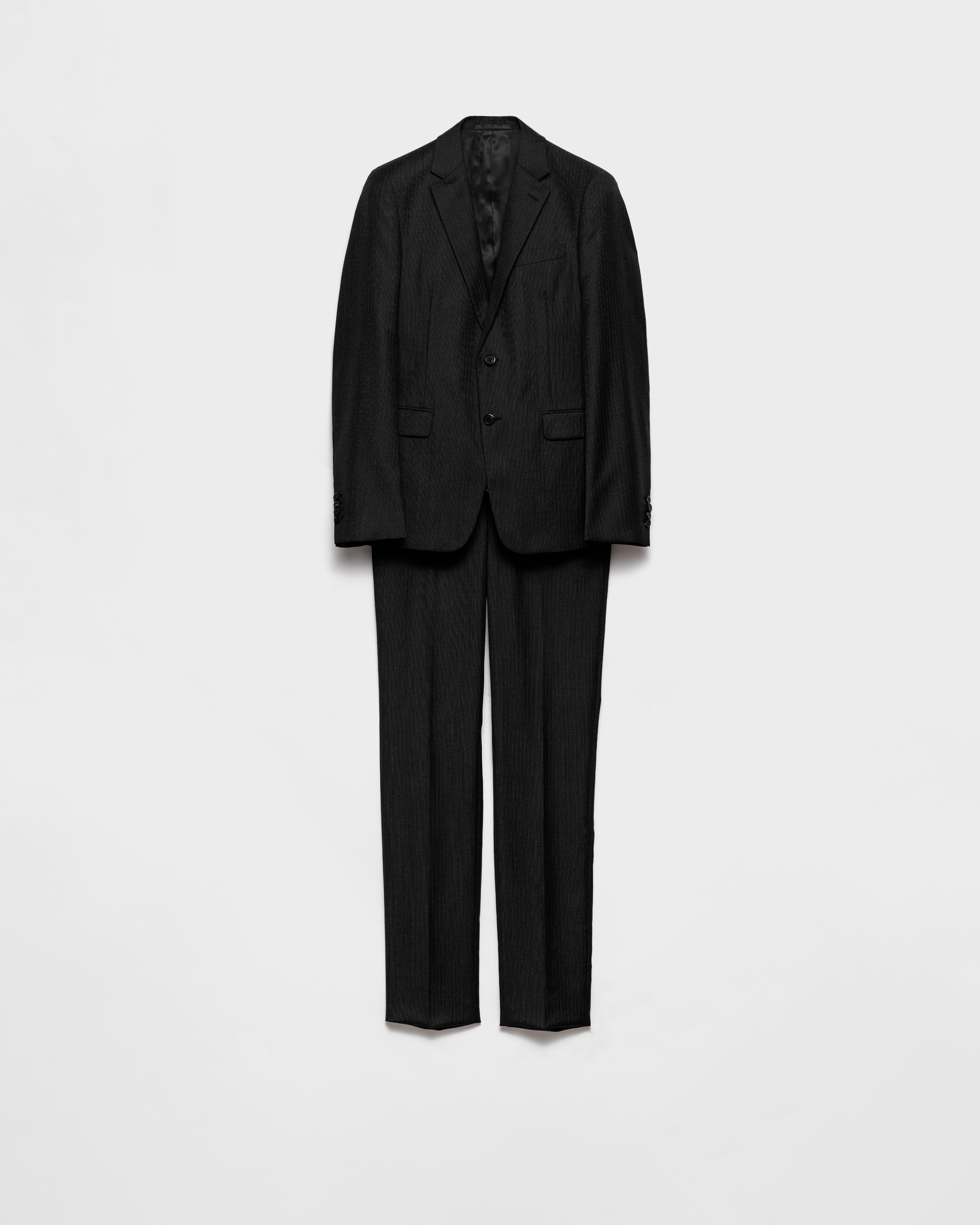 Prada Single-breasted Wool And Cashmere Suit, Man, Anthracite Gray, Size 52R