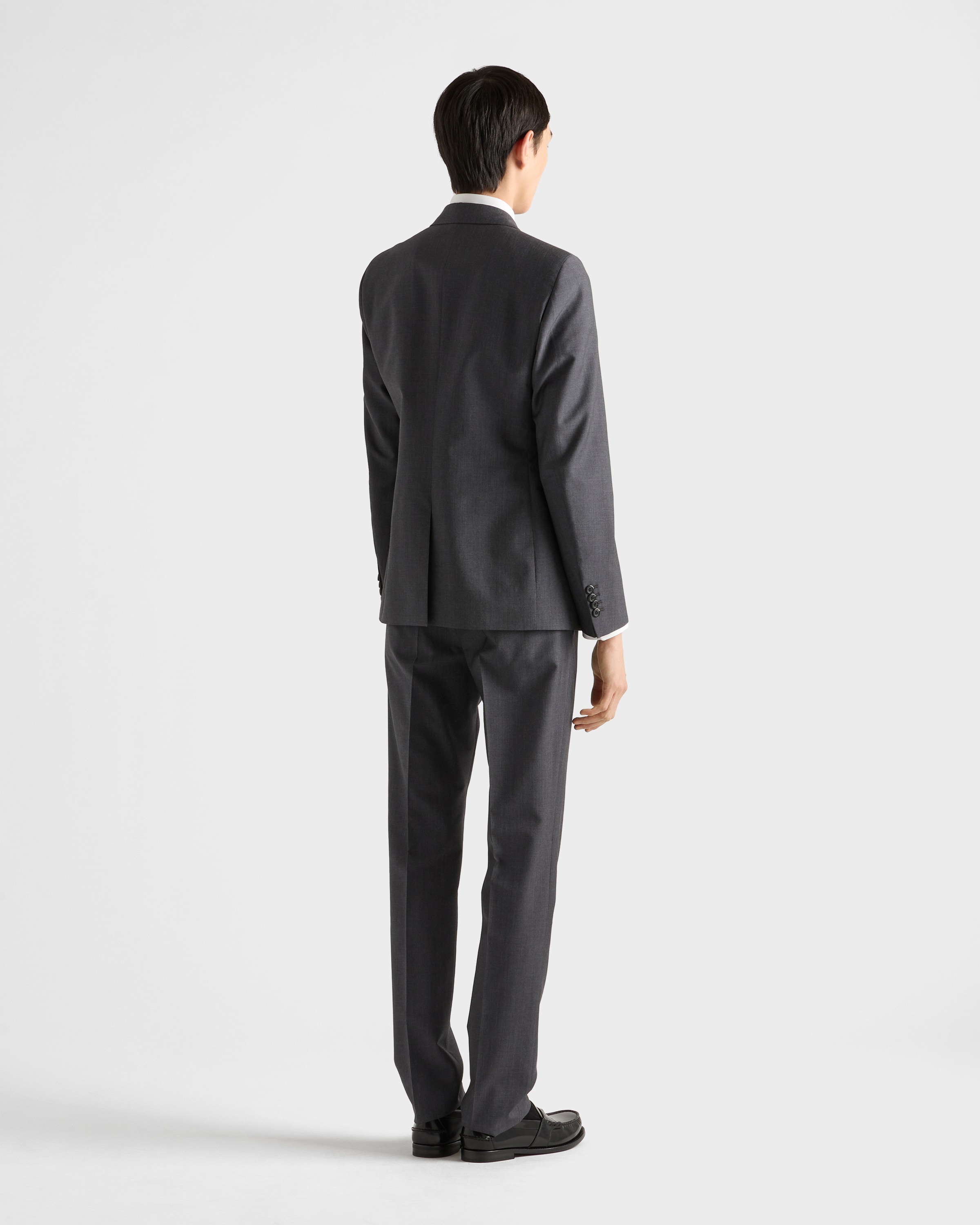 高品質の人気 グレー PRADA | スーツ シングルブレスト モヘア ウール スーツ