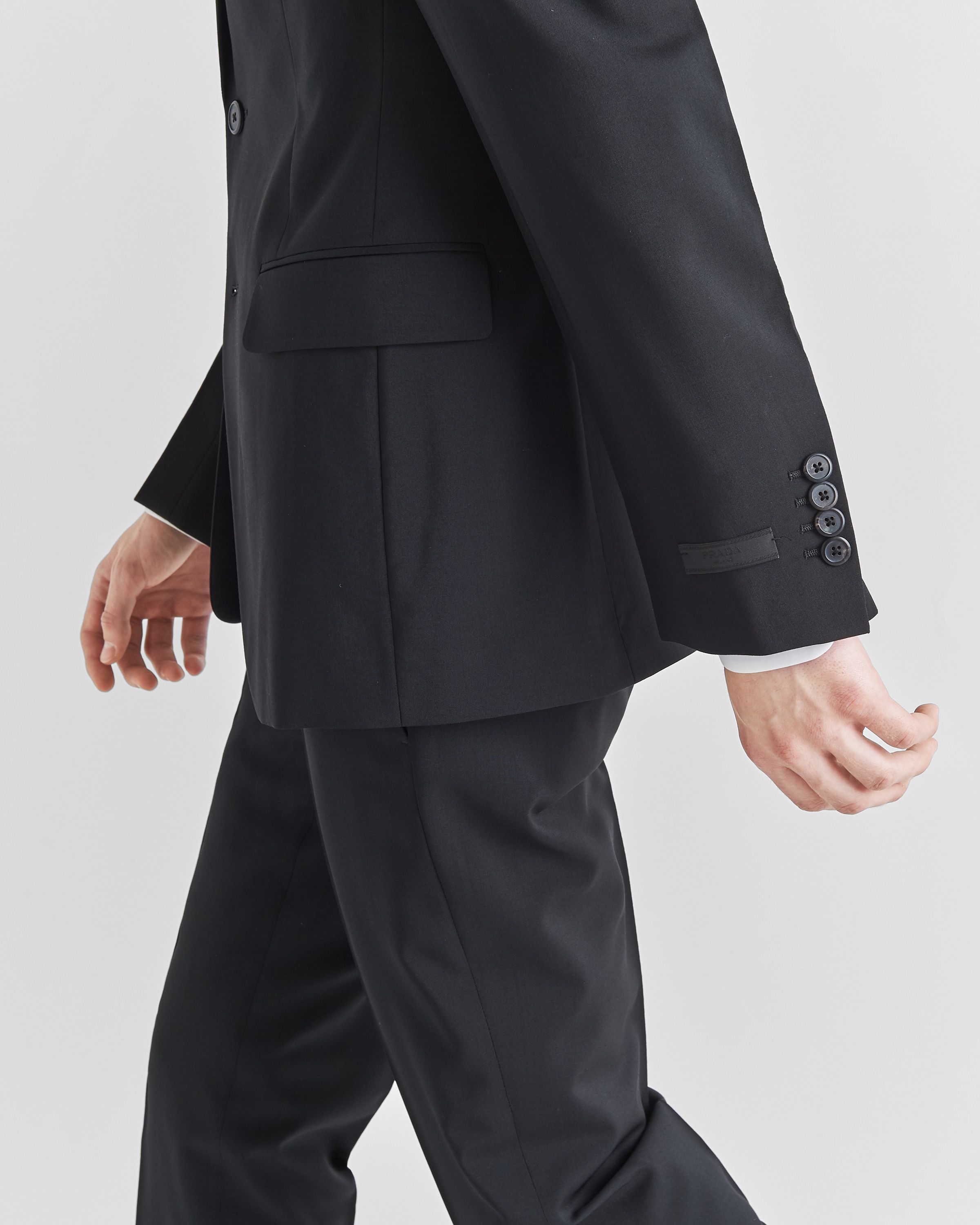 ブラック ウールxモヘア シングルブレスト スーツ | PRADA