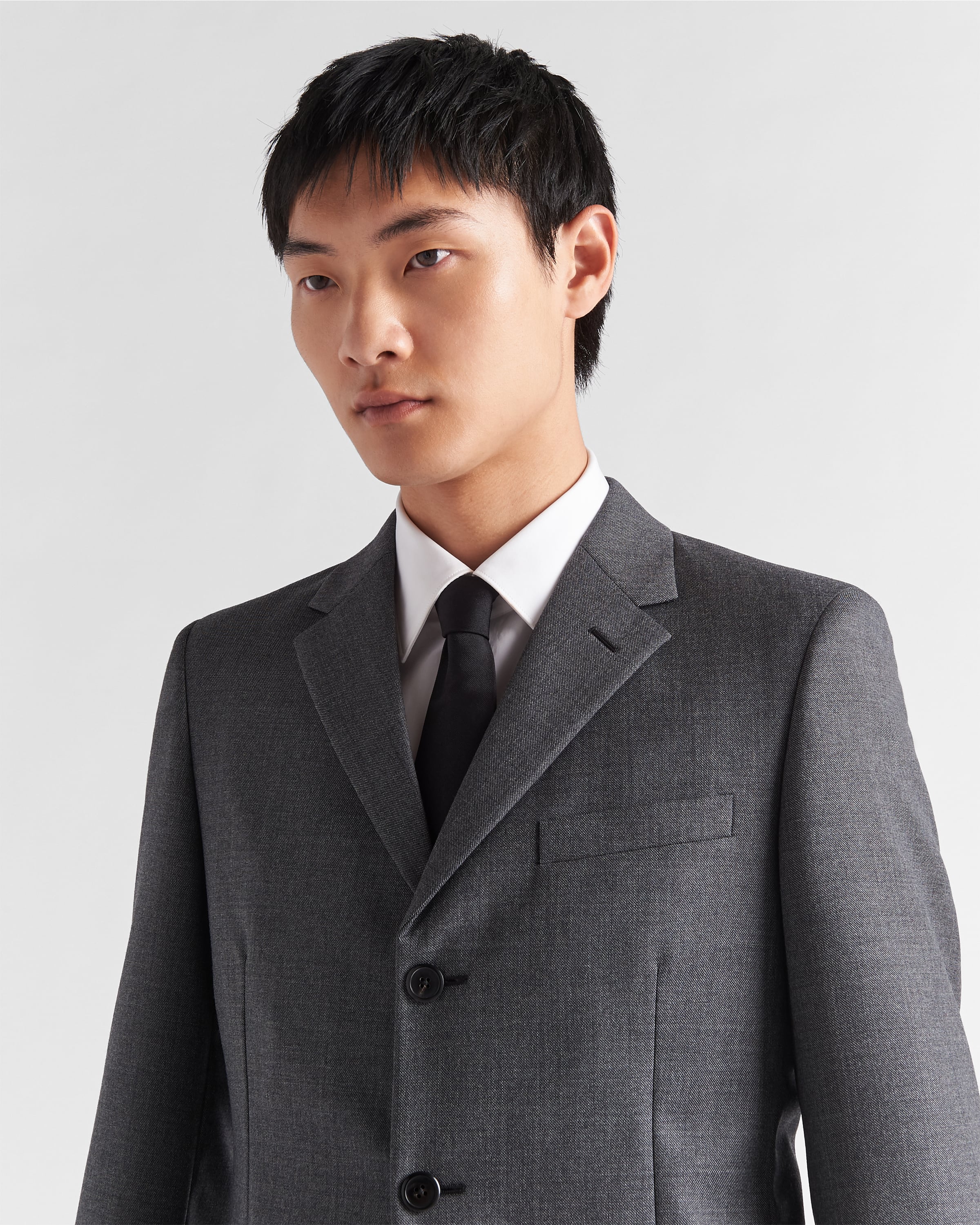Slate Gray Single-breasted Wool Suit | PRADA