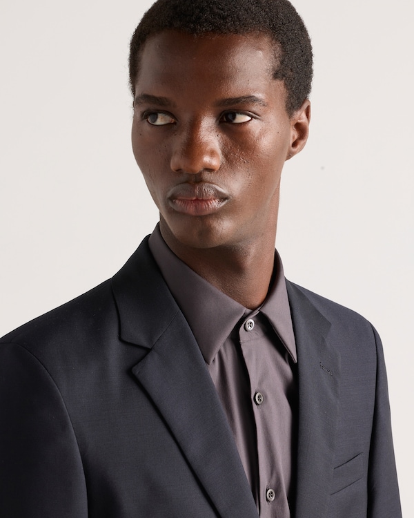 Single Breasted Wool And Mohair Suit - Navy Single Breasted Wool And Mohair Suit - Navy