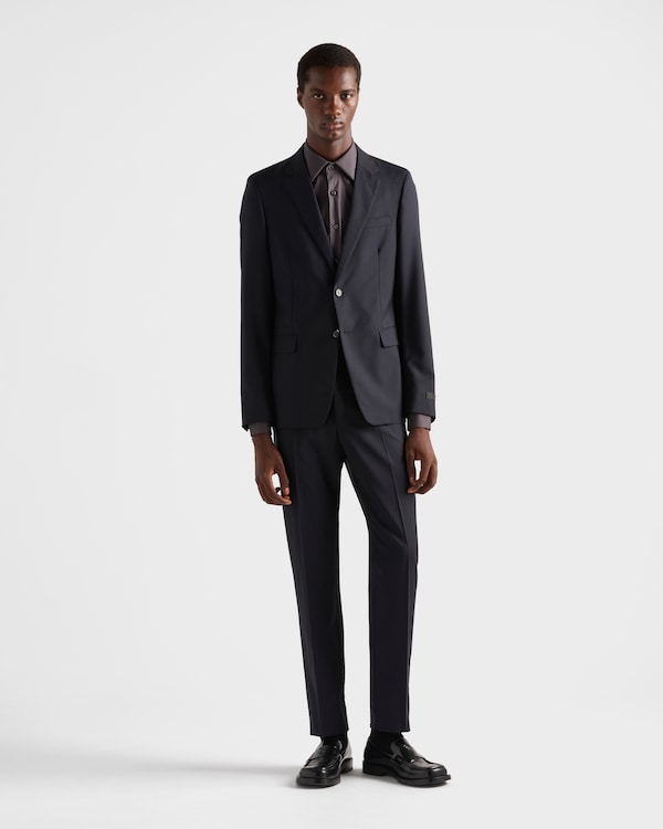 Single Breasted Wool And Mohair Suit - Navy Single Breasted Wool And Mohair Suit - Navy