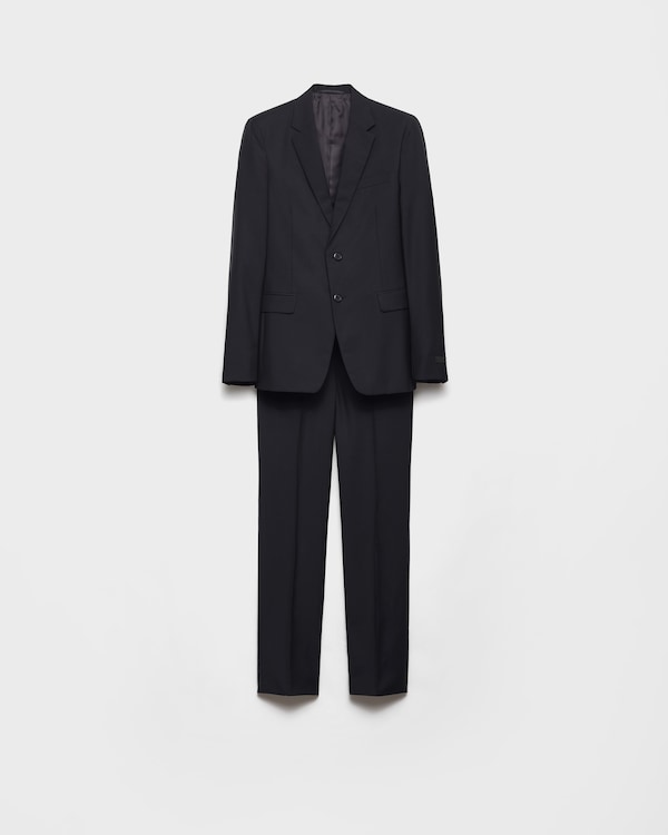 Single Breasted Wool And Mohair Suit - Navy Single Breasted Wool And Mohair Suit - Navy