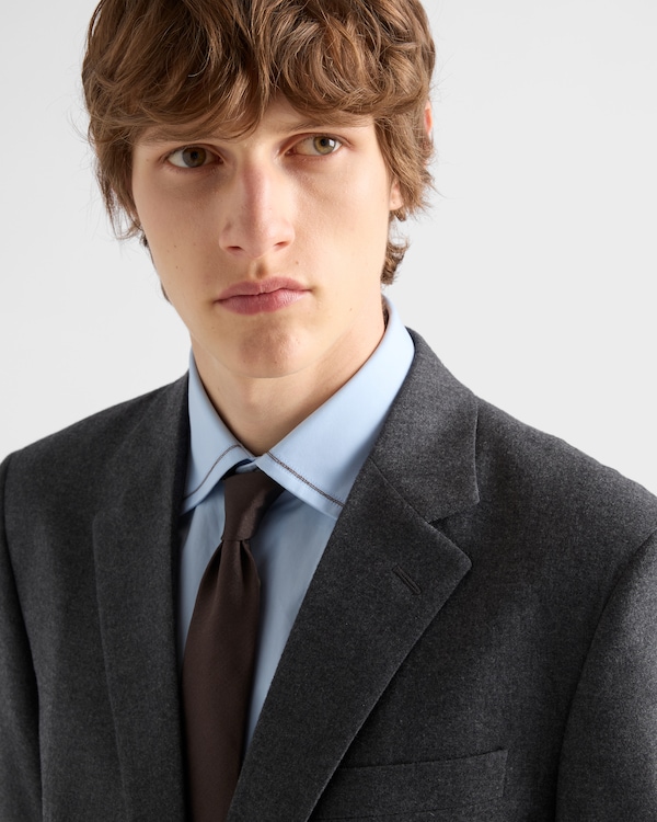 Single-breasted cashmere blend suit - Slate Gray Single-breasted cashmere blend suit - Slate Gray