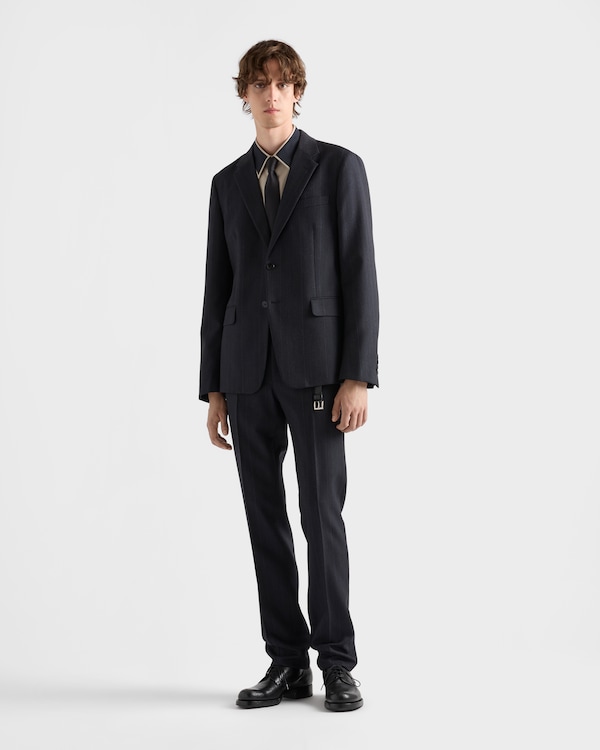 Costume droit en laine - Bleu Costume droit en laine - Bleu