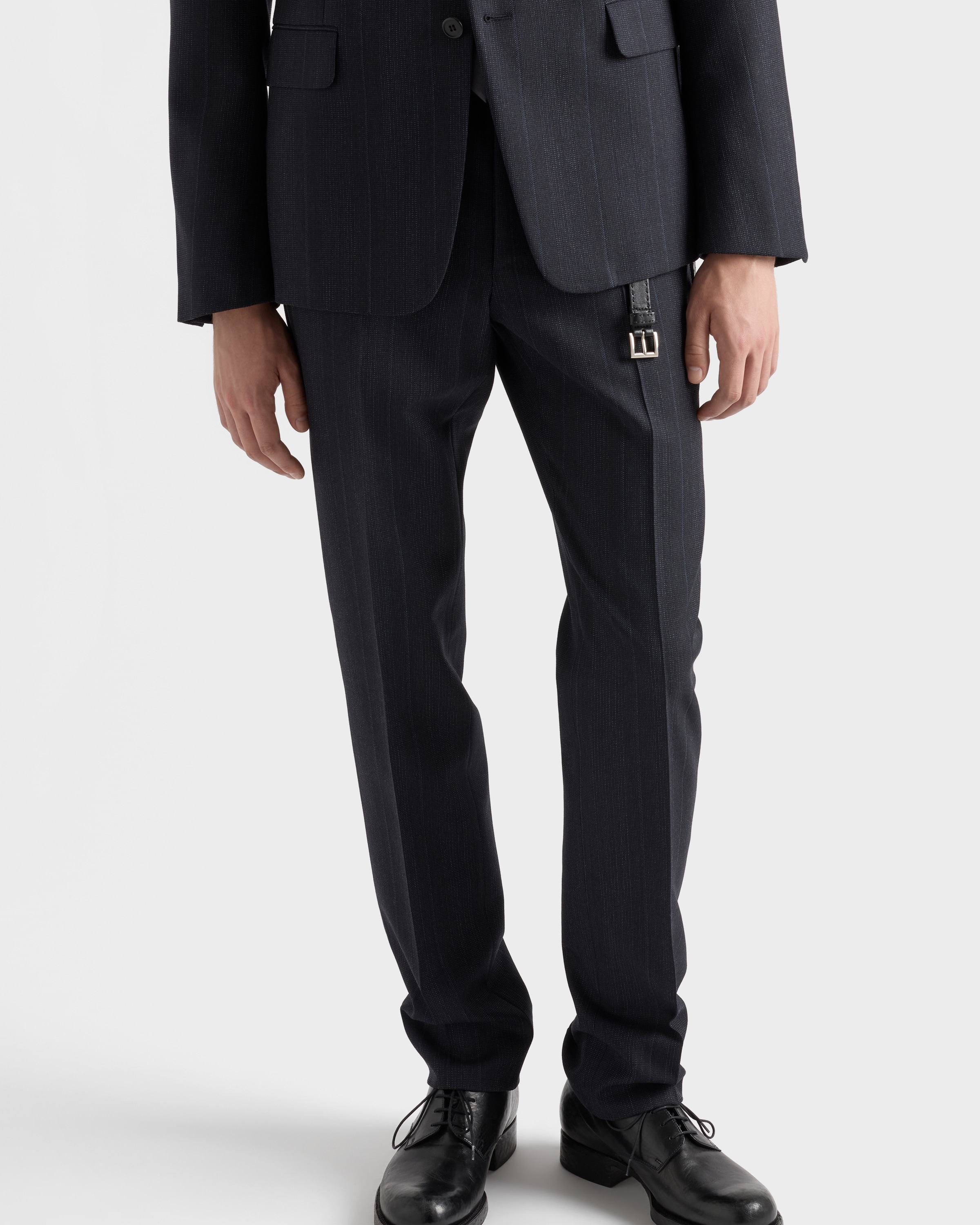 Navy Single-breasted Wool Suit | PRADA - Turkey