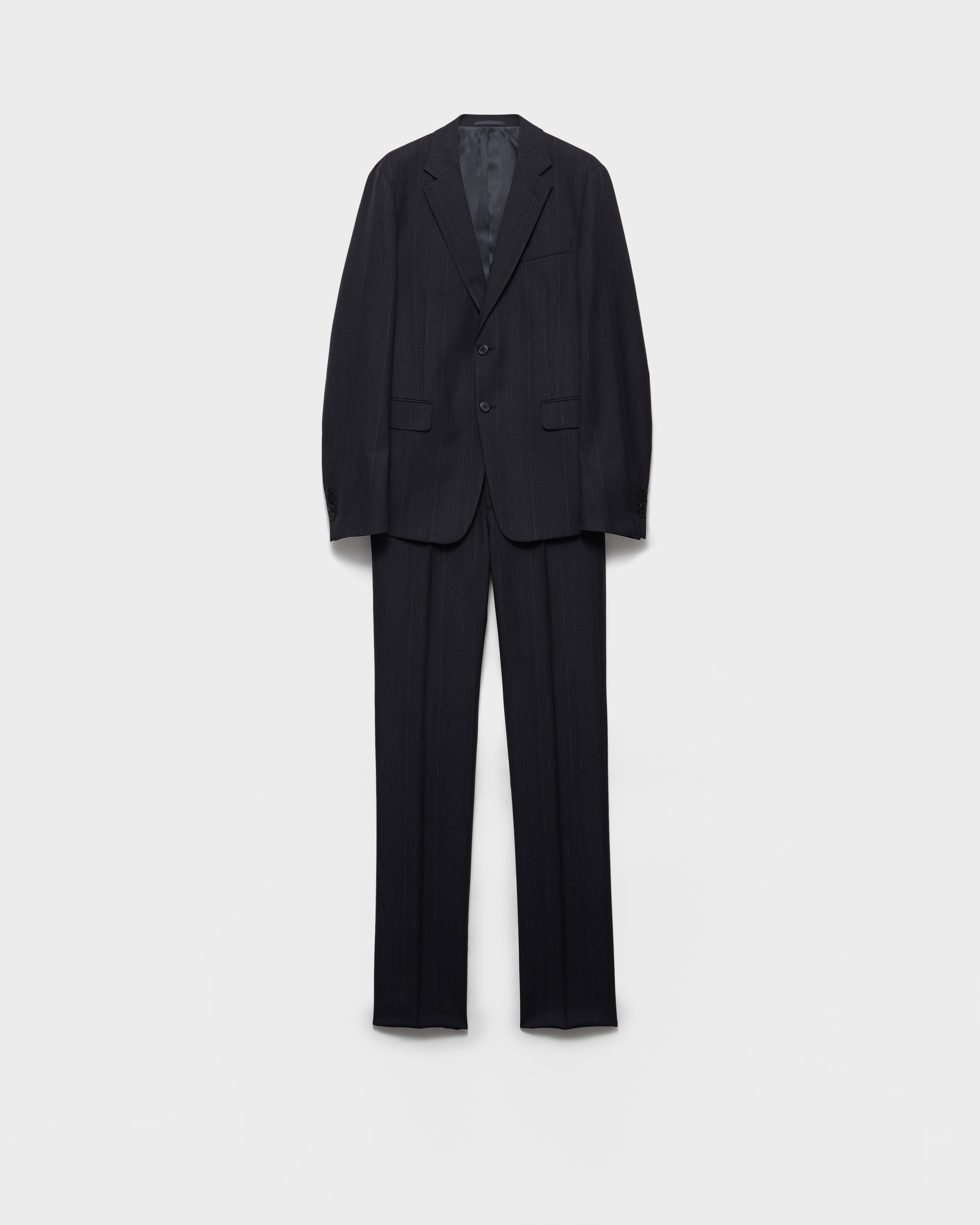 美品★PRADA★上質ウール★ジャケット★セットアップ★スーツ ネイビー シングルブレスト ウール スーツ | PRADA - 日本
