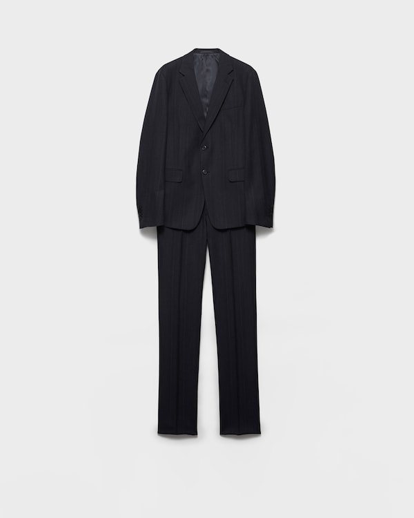 Costume droit en laine - Bleu Costume droit en laine - Bleu