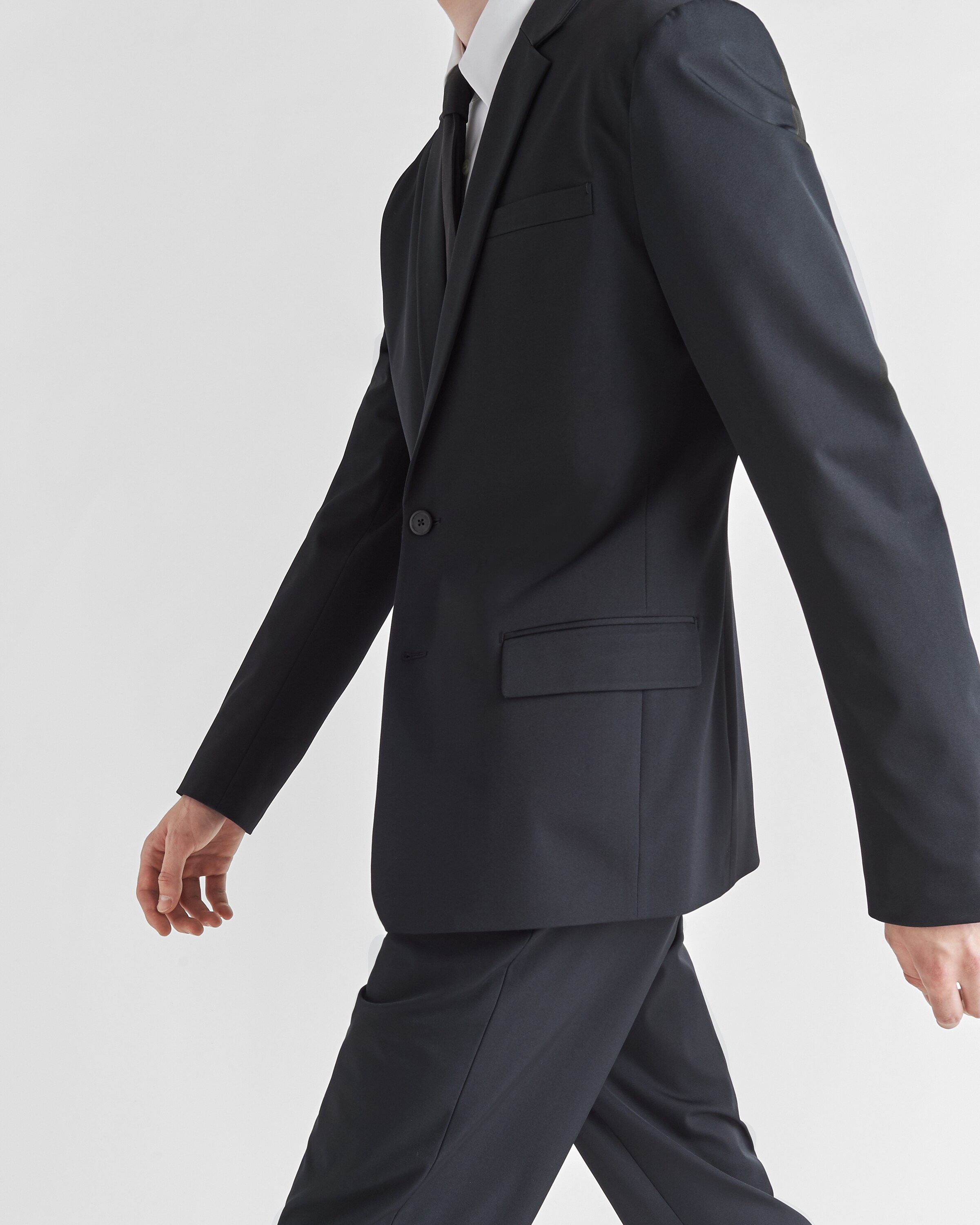 大勧め シングルブレスト ブラック テクノストレッチ PRADA | スーツ スーツ
