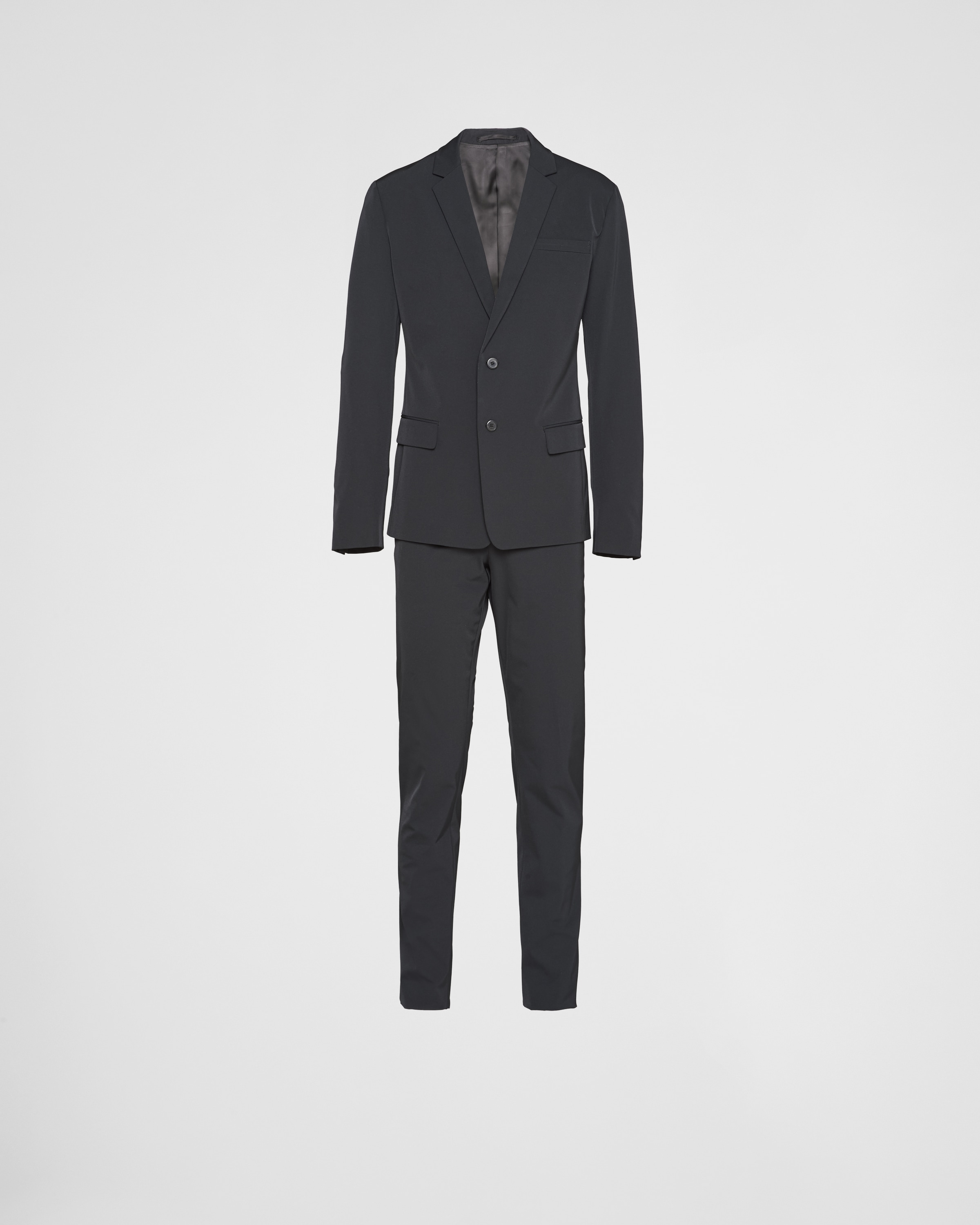 Prada Single-breasted Techno Stretch Suit, Man, Black, Size 54R