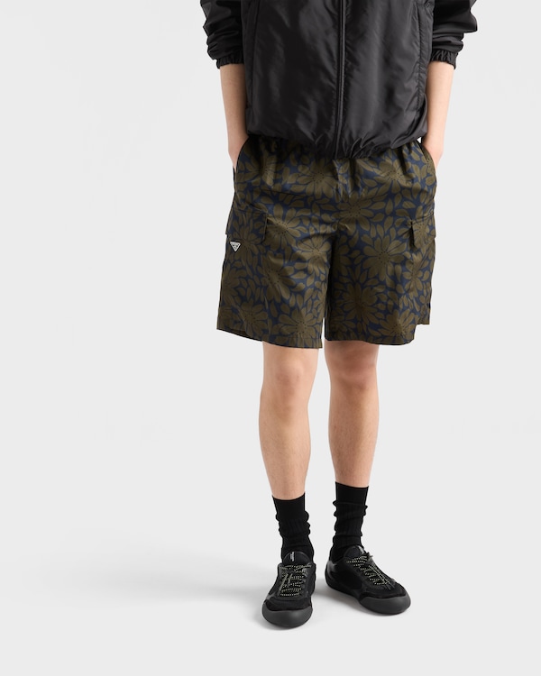 Printed Re-Nylon swim trunks - Blue/Military Printed Re-Nylon swim trunks - Blue/Military