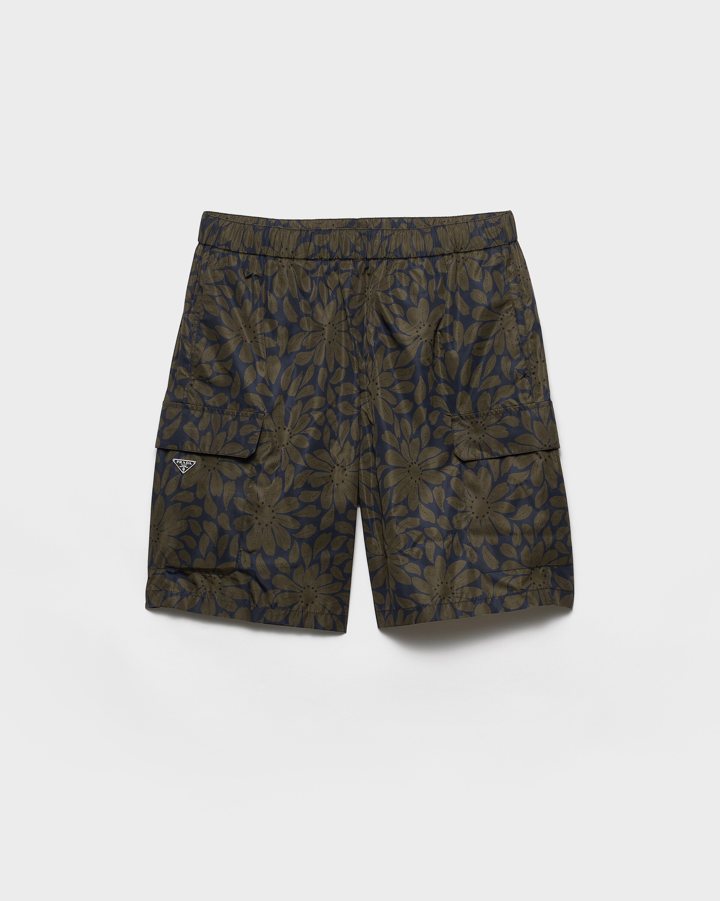 Prada Printed Re-nylon Swim Trunks, Man, Blue/forest, Size 54