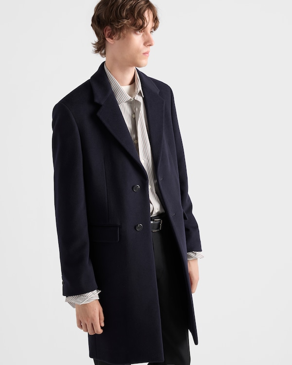 Single-breasted wool and cashmere coat - Navy Single-breasted wool and cashmere coat - Navy
