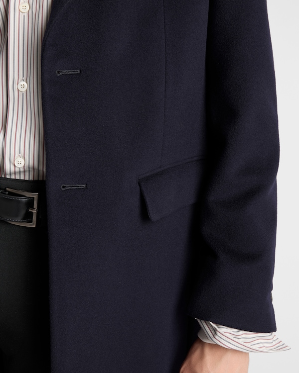 Single-breasted wool and cashmere coat - Navy Single-breasted wool and cashmere coat - Navy