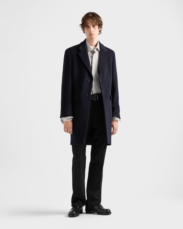 Single-breasted wool and cashmere coat - Navy Single-breasted wool and cashmere coat - Navy