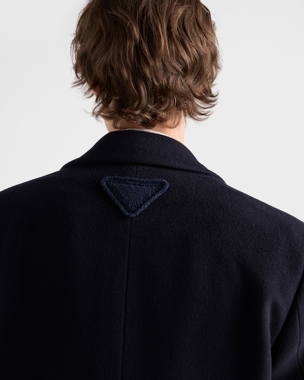 Single-breasted wool and cashmere coat - Navy Single-breasted wool and cashmere coat - Navy