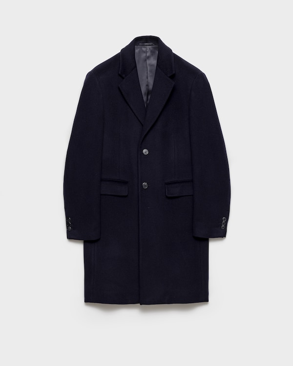 Single-breasted wool and cashmere coat - Navy Single-breasted wool and cashmere coat - Navy