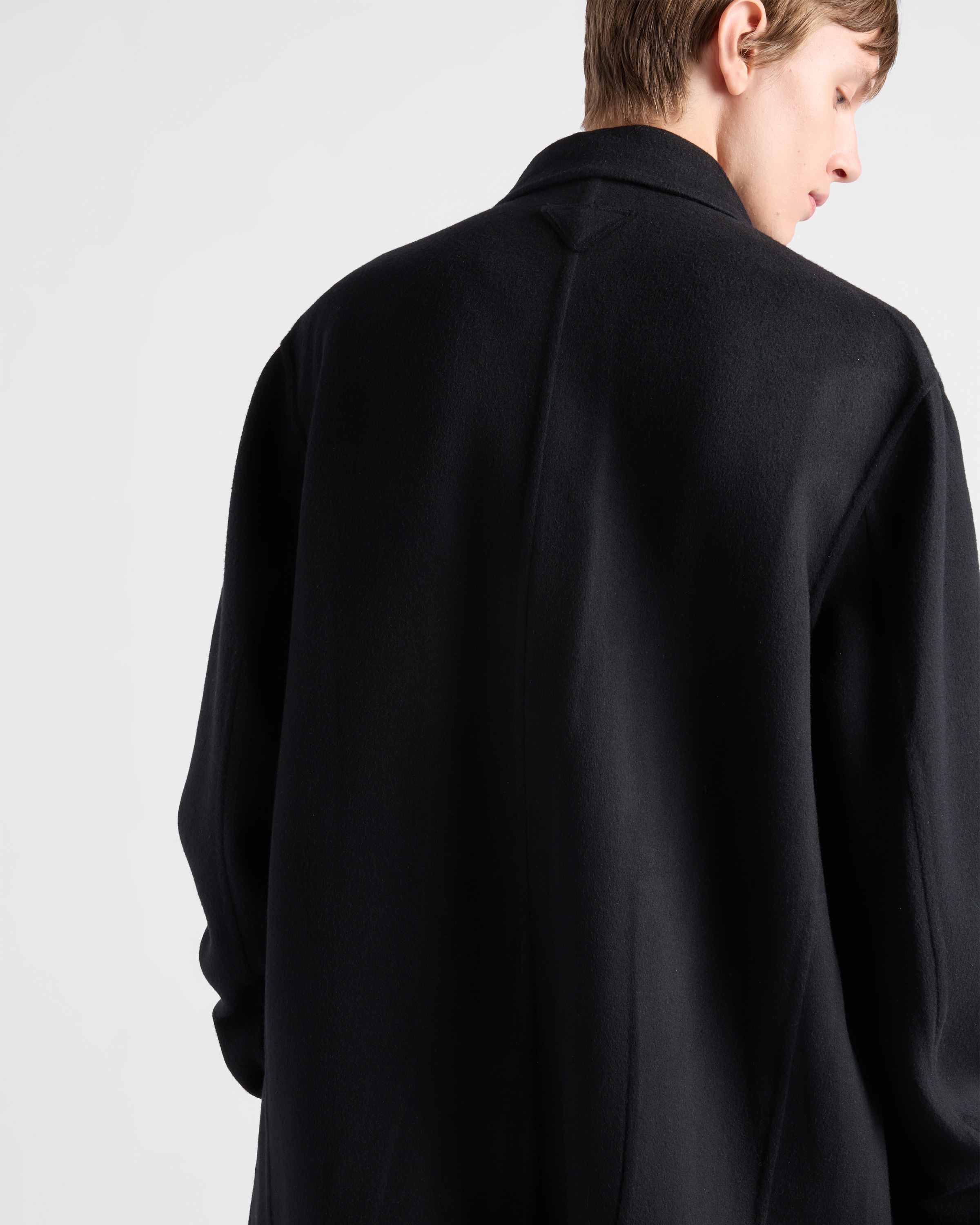 Prada Double Cashmere Overcoat In Schwarz