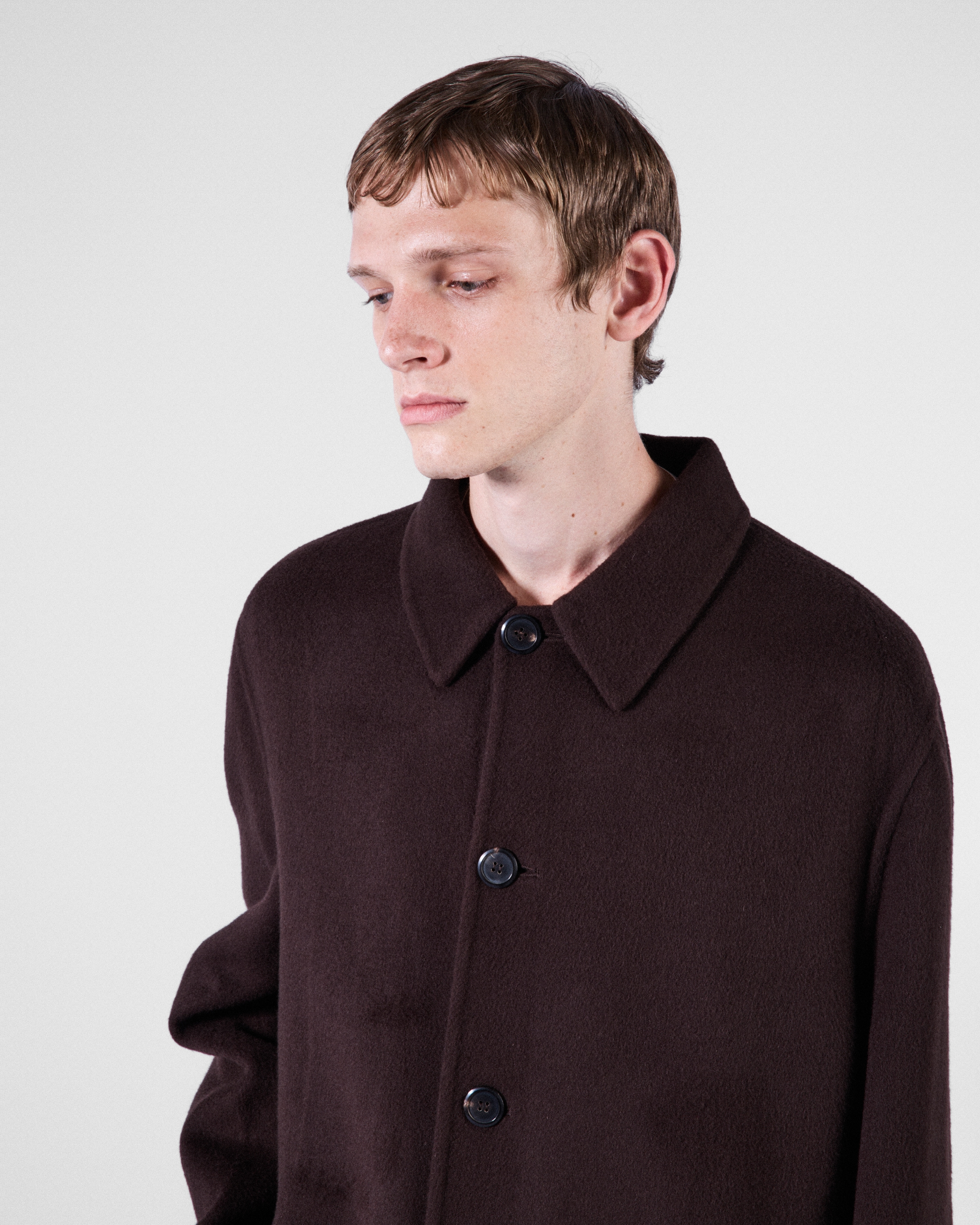Prada Cashmere Overcoat In Ebony