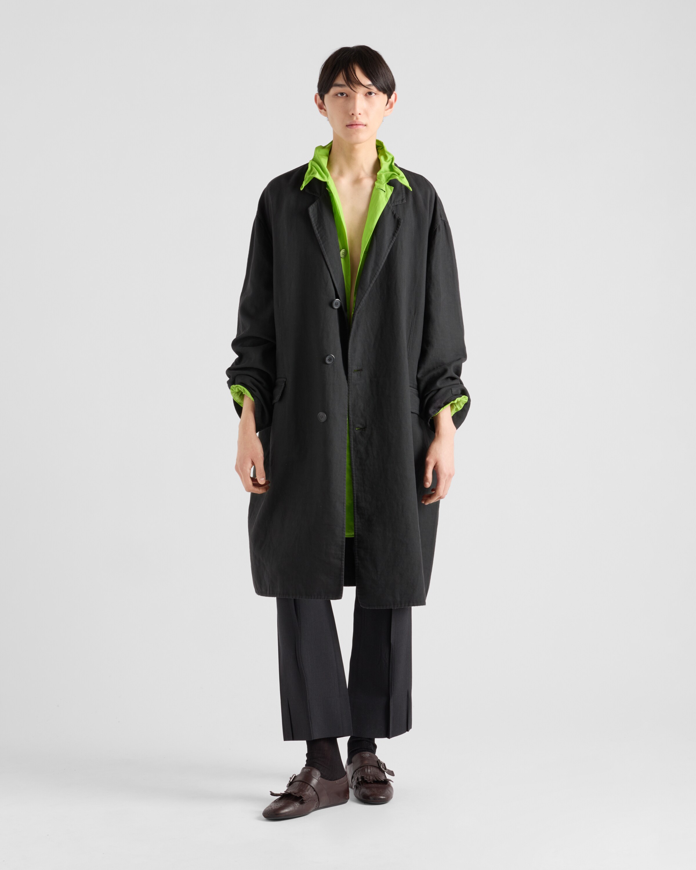 PRADA EINREIHIGER MANTEL AUS BAUMWOLLE