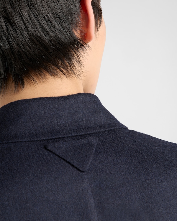 Soprabito monopetto in cashmere e seta - Blu Soprabito monopetto in cashmere e seta - Blu