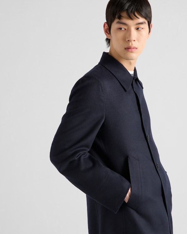 Soprabito monopetto in cashmere e seta - Blu Soprabito monopetto in cashmere e seta - Blu