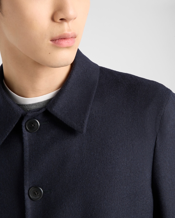 Soprabito monopetto in cashmere e seta - Blu Soprabito monopetto in cashmere e seta - Blu